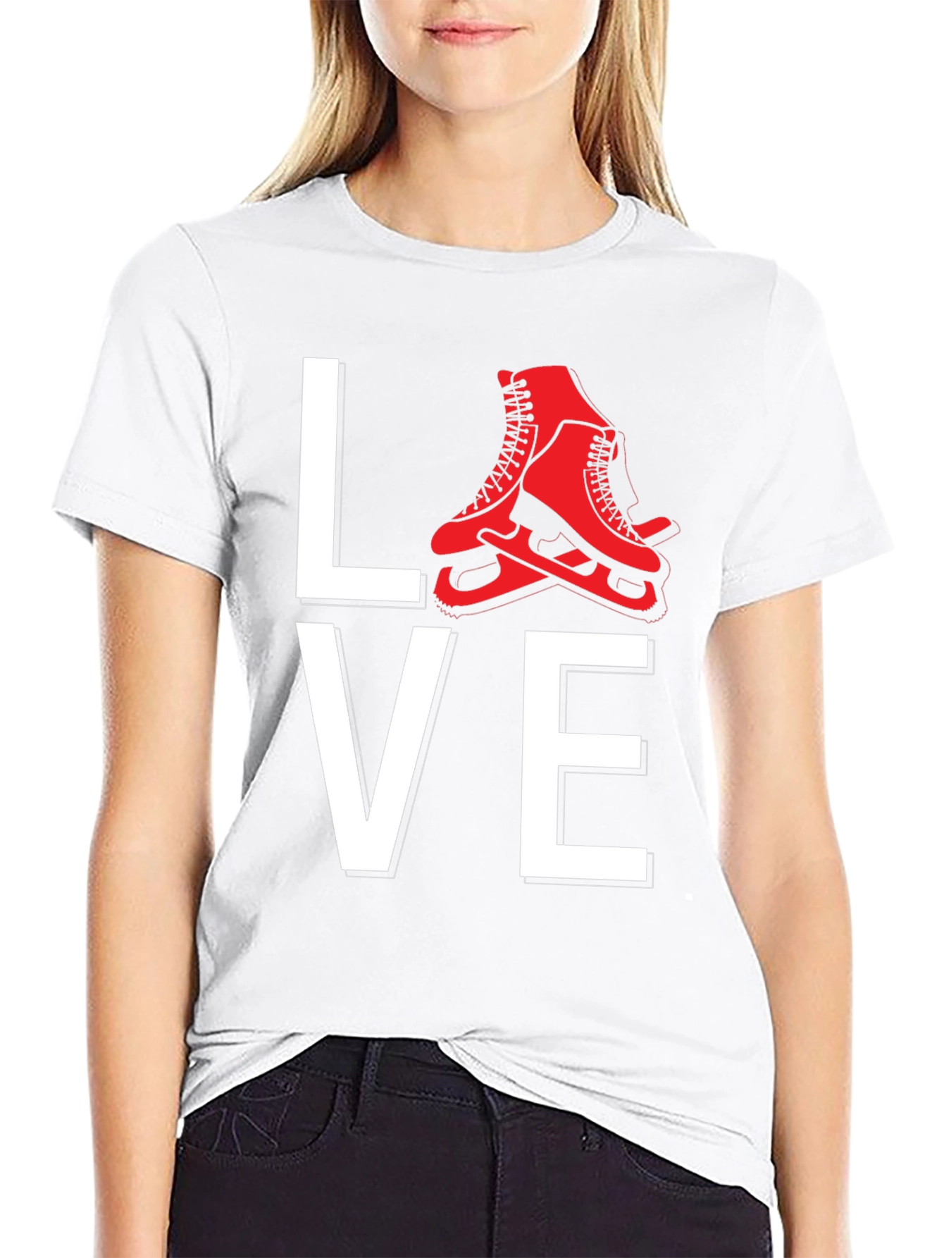 Love Ice Skating Graphic Tee Shirt