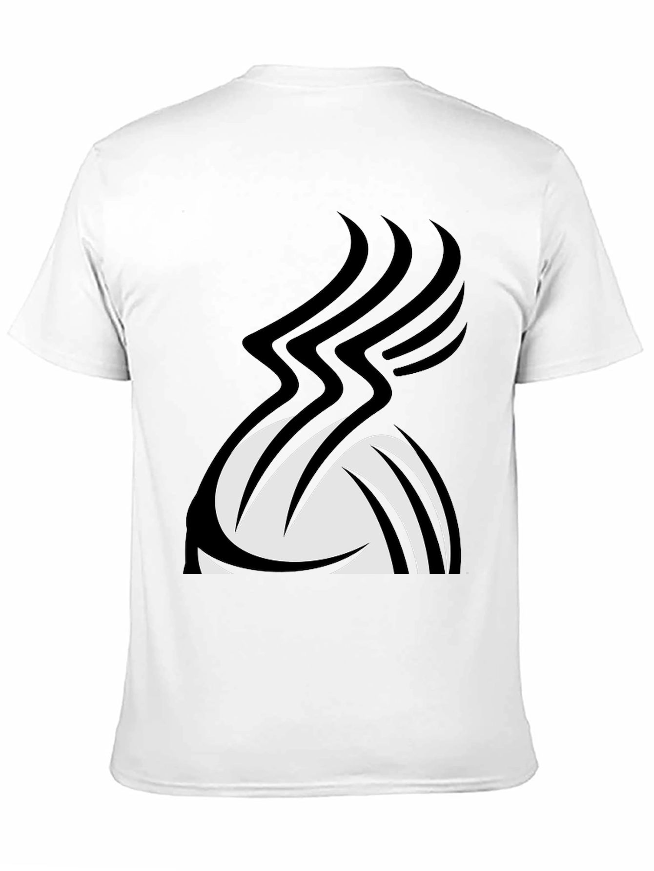 Stylish Black Graphic Tee - Abstract Volleyball Design