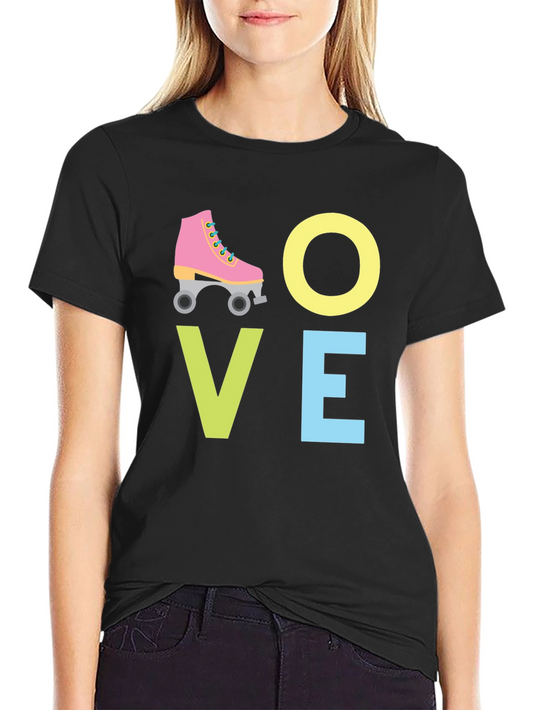 Love Roller Skating Graphic Tee - Black