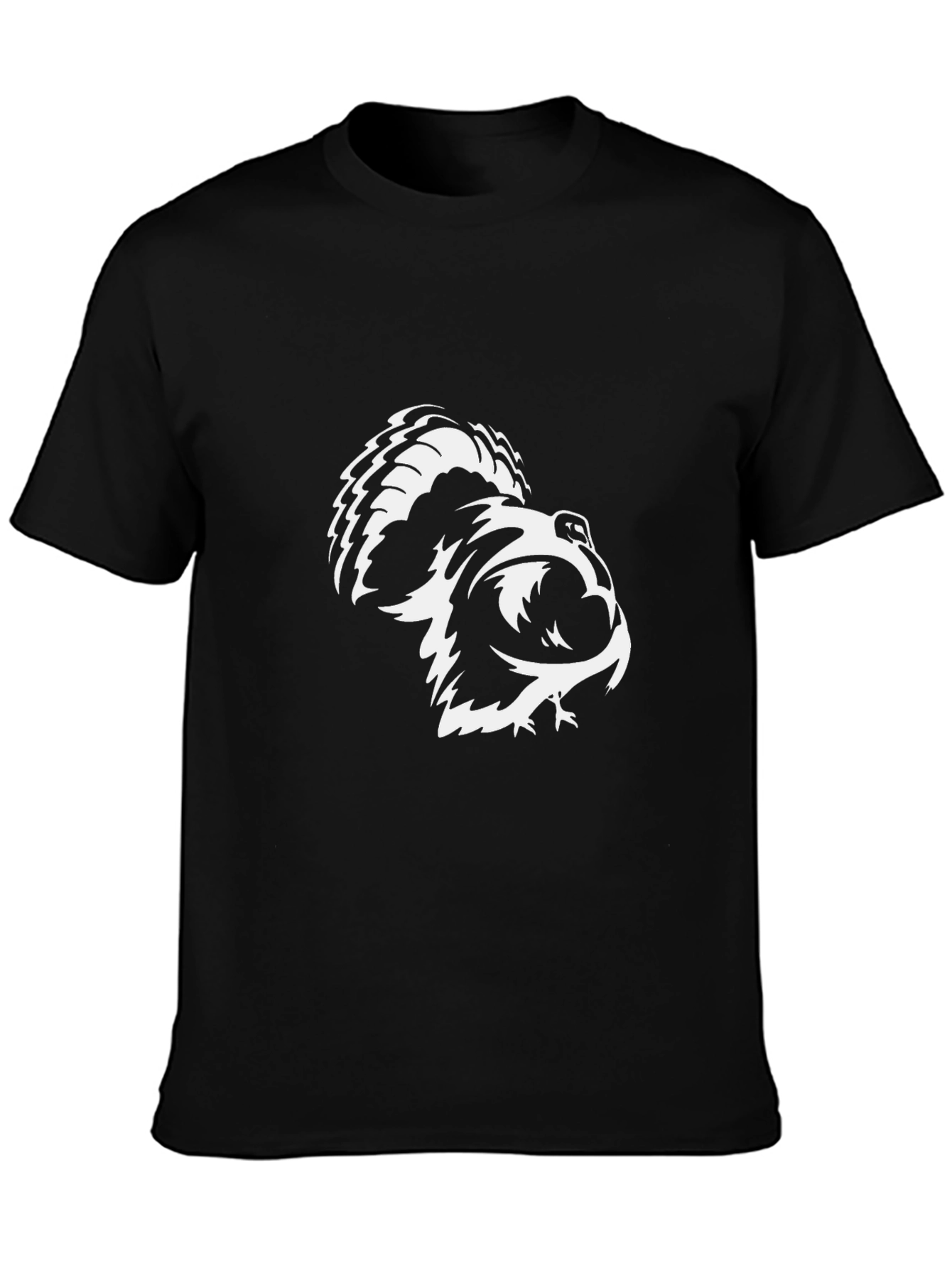 Mens Black T-Shirt with Bold Skunk Graphic Print