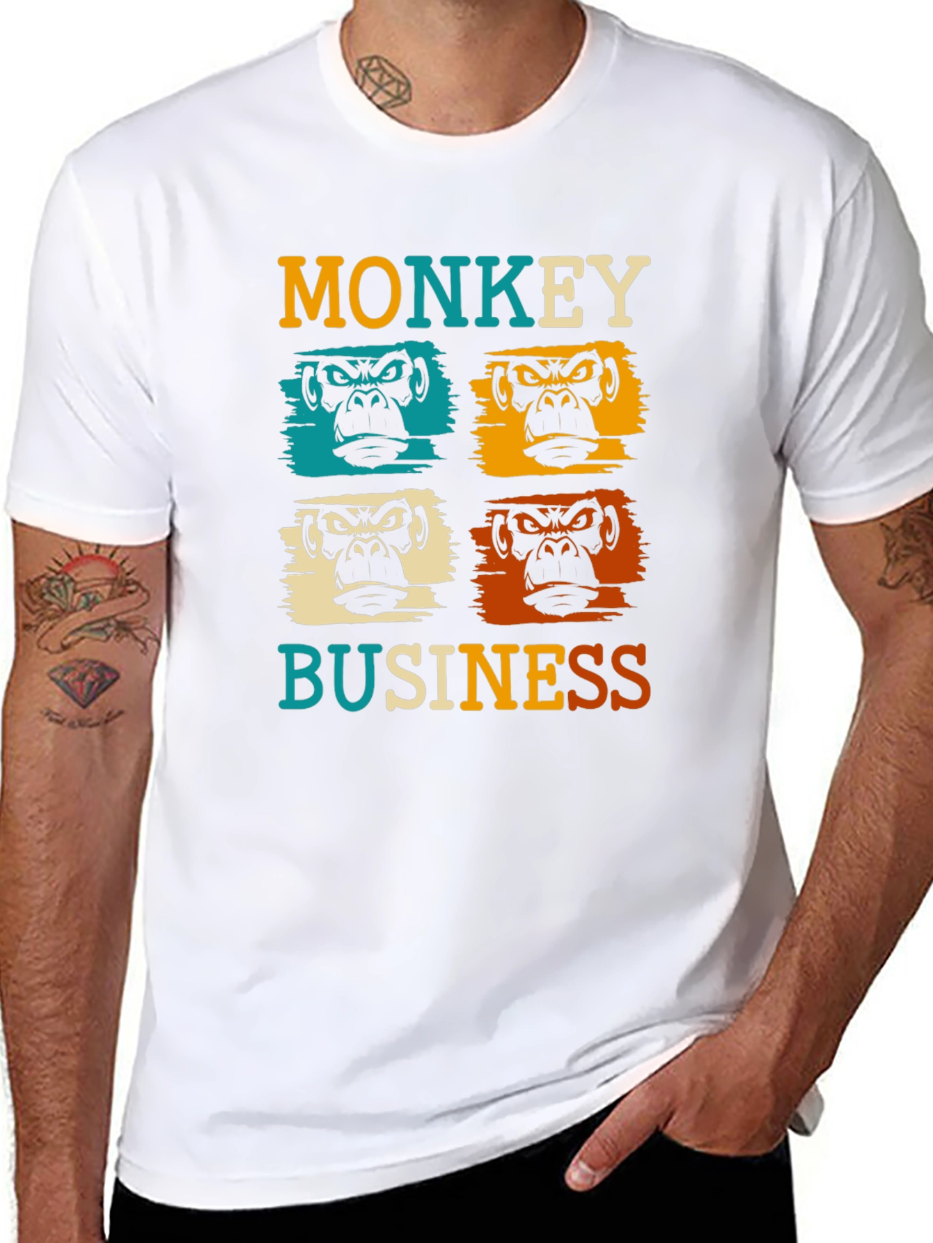 Monkey Business Graphic Tee - Retro Style