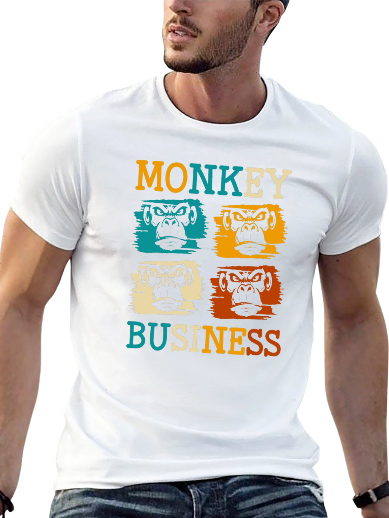 Monkey Business Graphic Tee - Retro Style