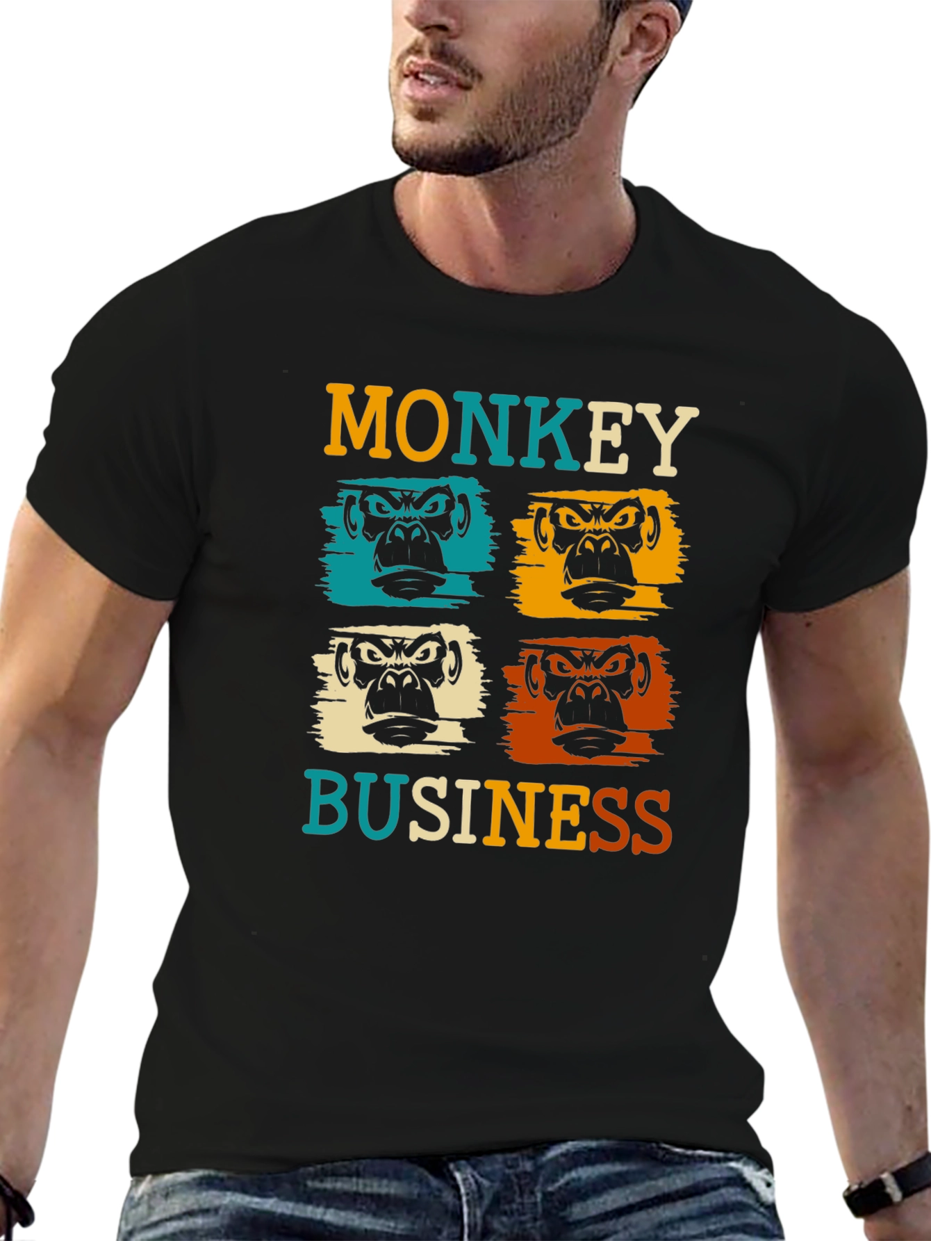 Monkey Business Graphic Tee - Retro Style