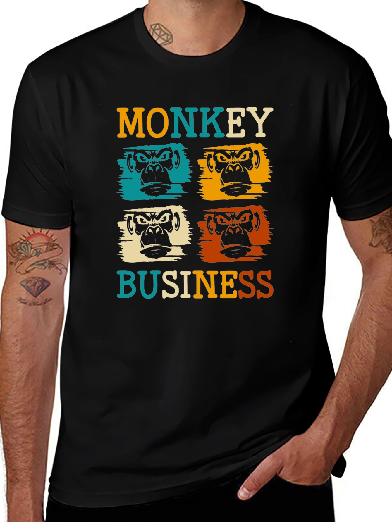 Monkey Business Graphic Tee - Retro Style