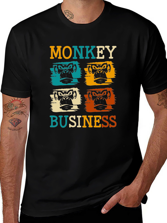 Monkey Business Graphic Tee - Retro Style
