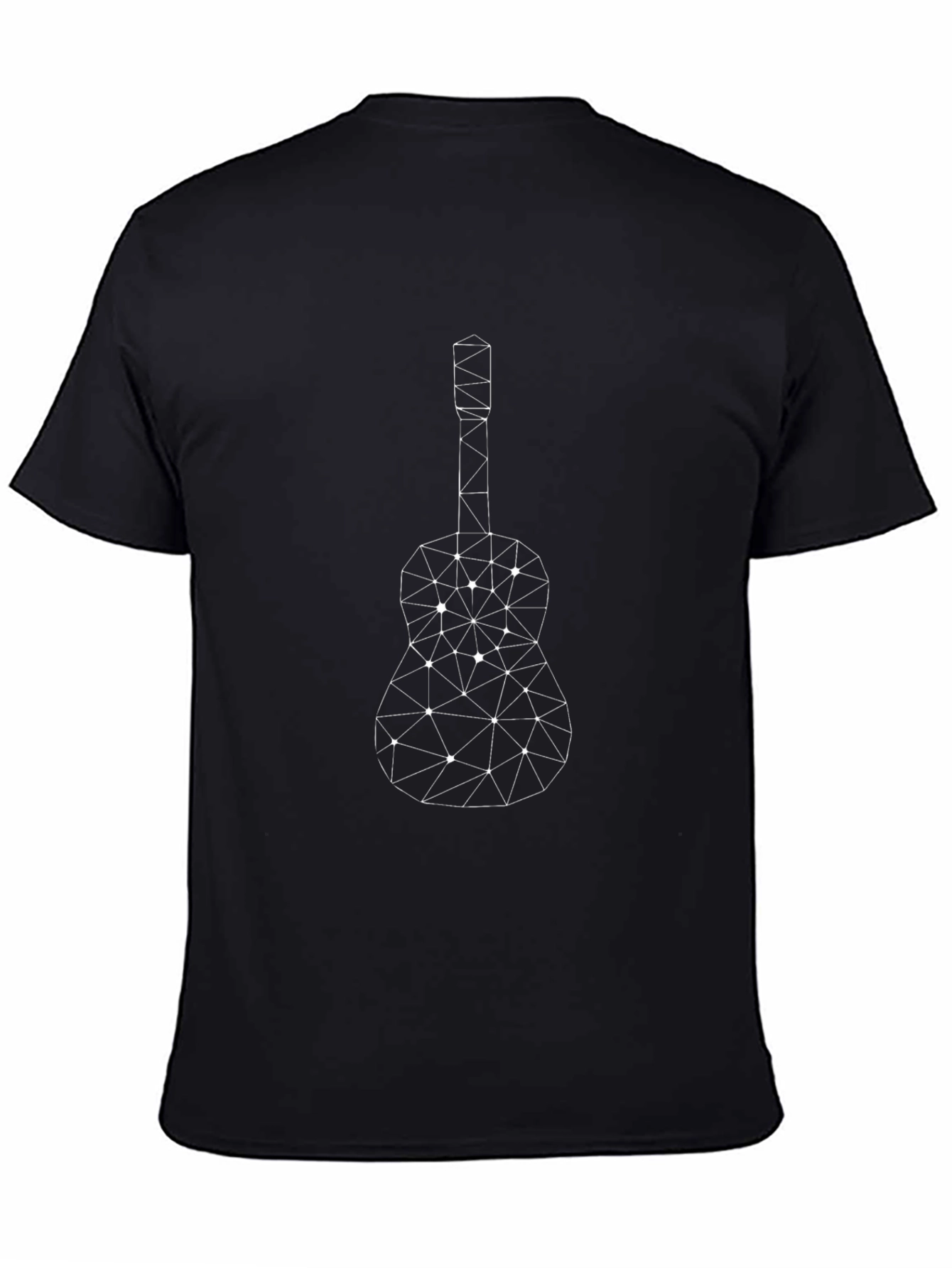 Geometric Guitar Graphic Tee - Black