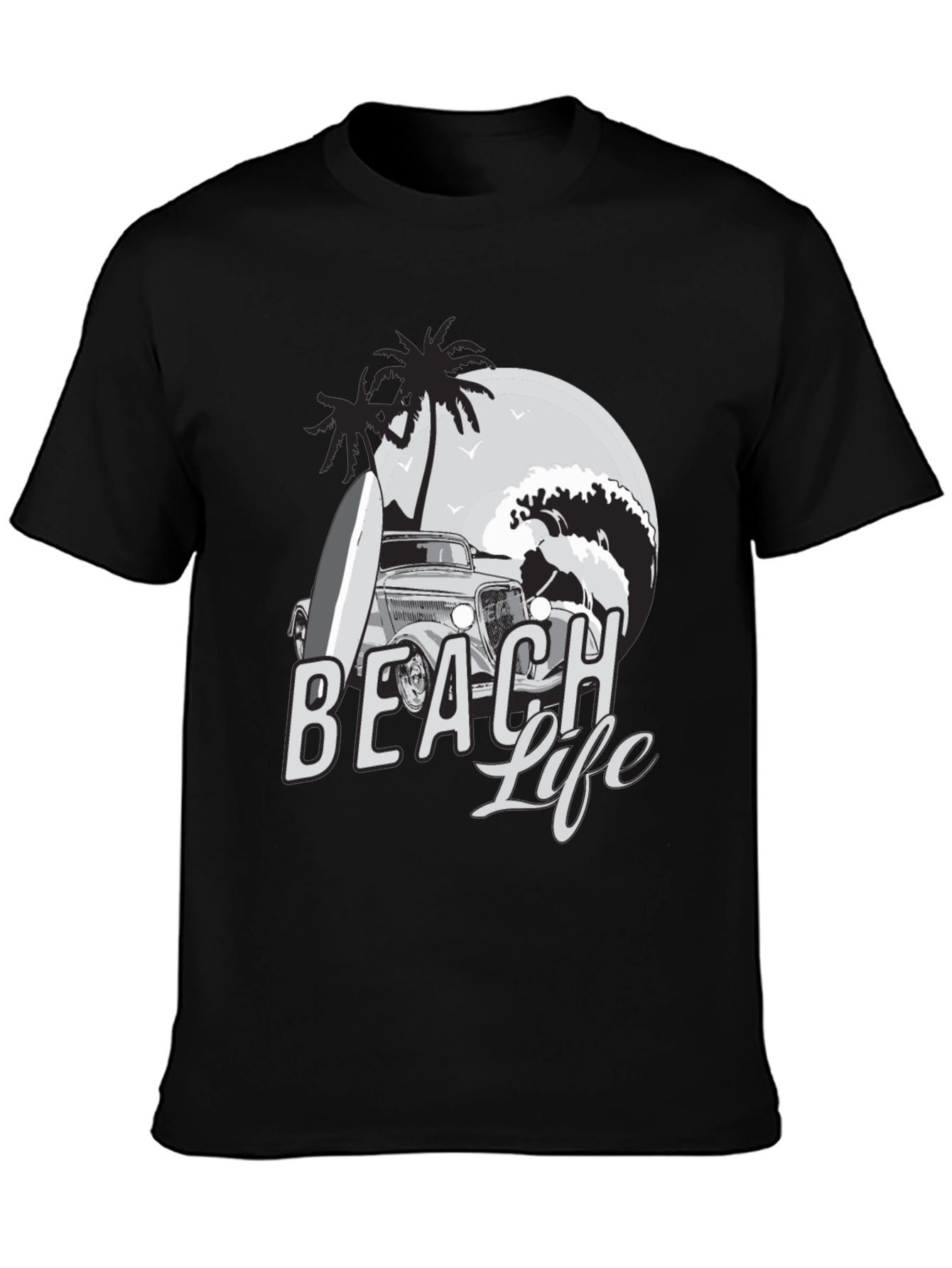 Beach Life Graphic Tee | Car Surfboard Waves