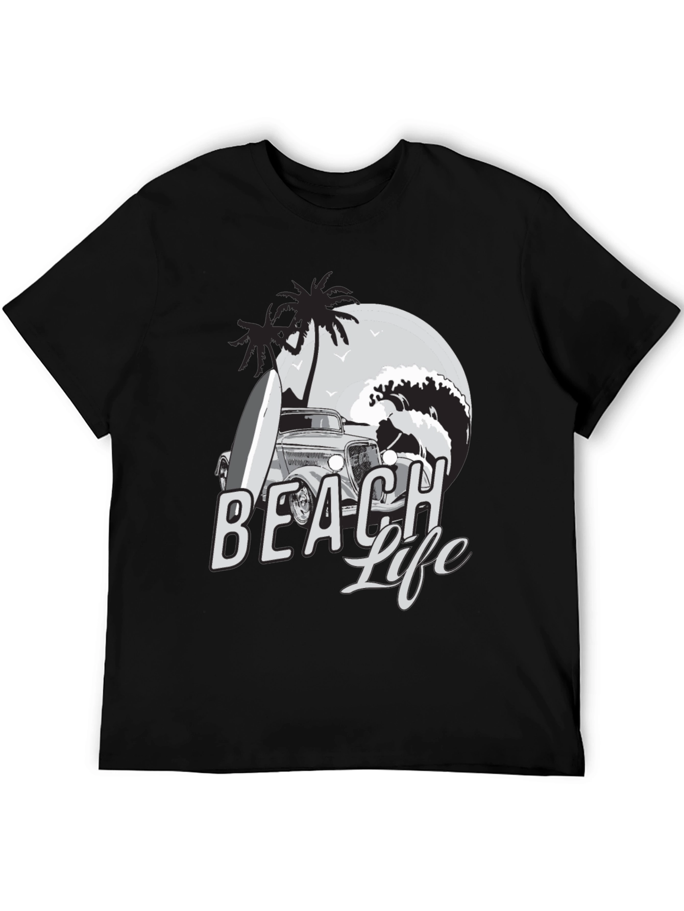 Beach Life Graphic Tee | Car Surfboard Waves
