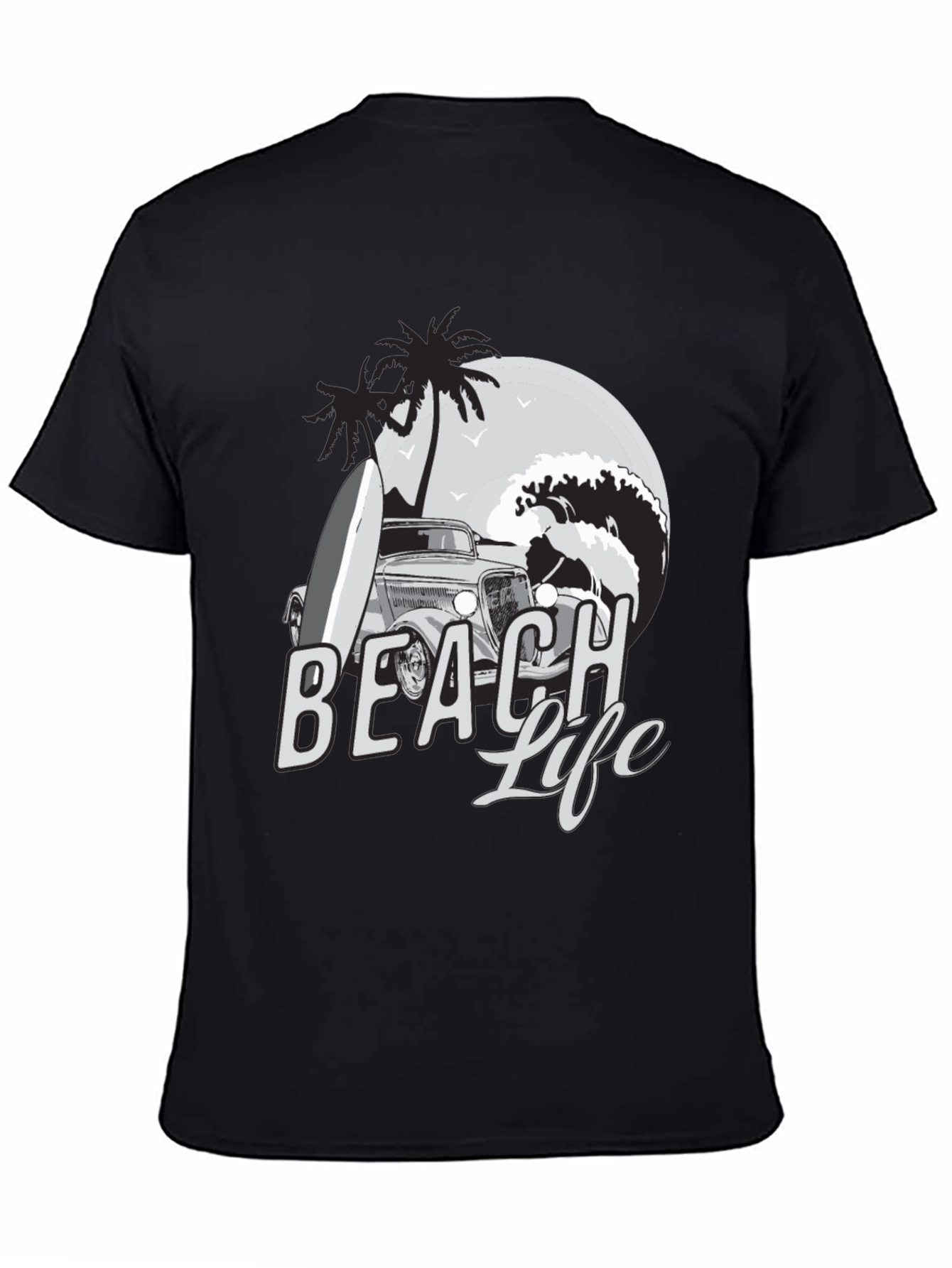 Beach Life Graphic Tee | Car Surfboard Waves