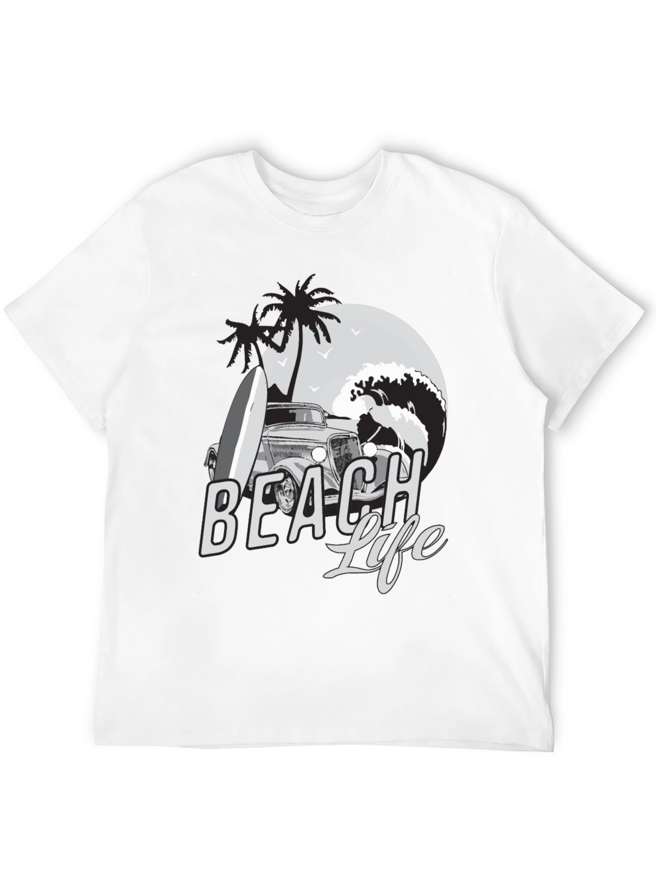 Beach Life Graphic Tee | Car Surfboard Waves