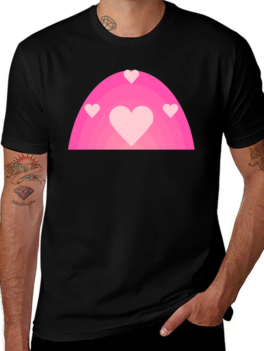 Pink Heart Rainbow Graphic Tee