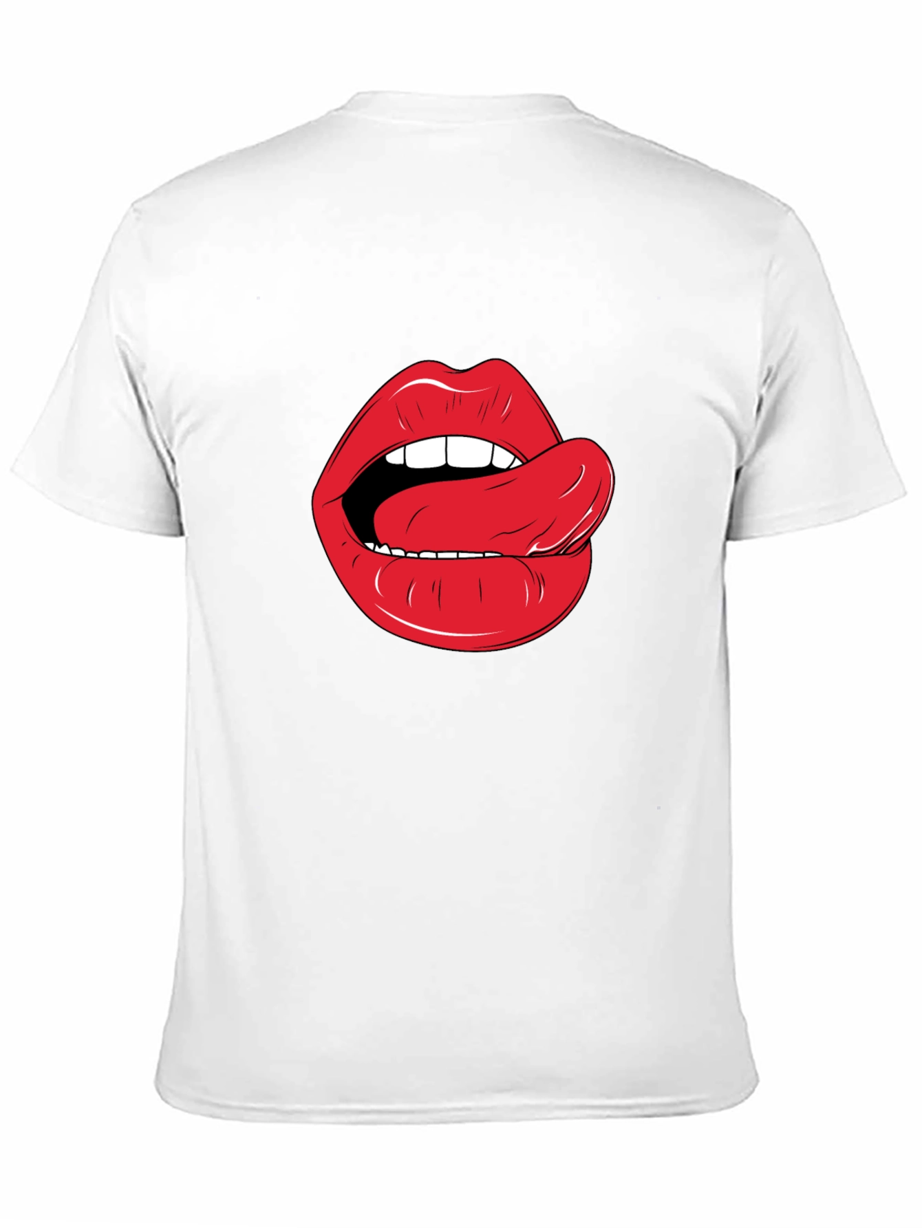 Lips & Tongue Graphic Tee - Black Cotton T-Shirt