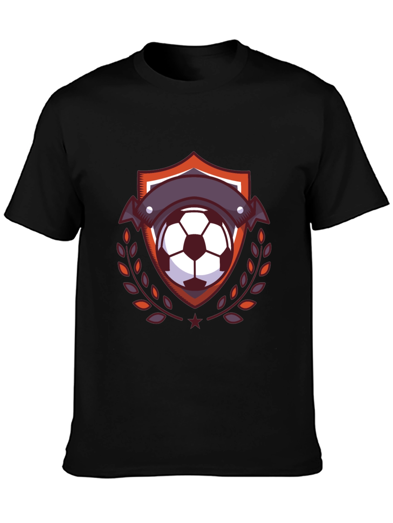 Soccer Ball Emblem Tee - Stylish Black T-Shirt