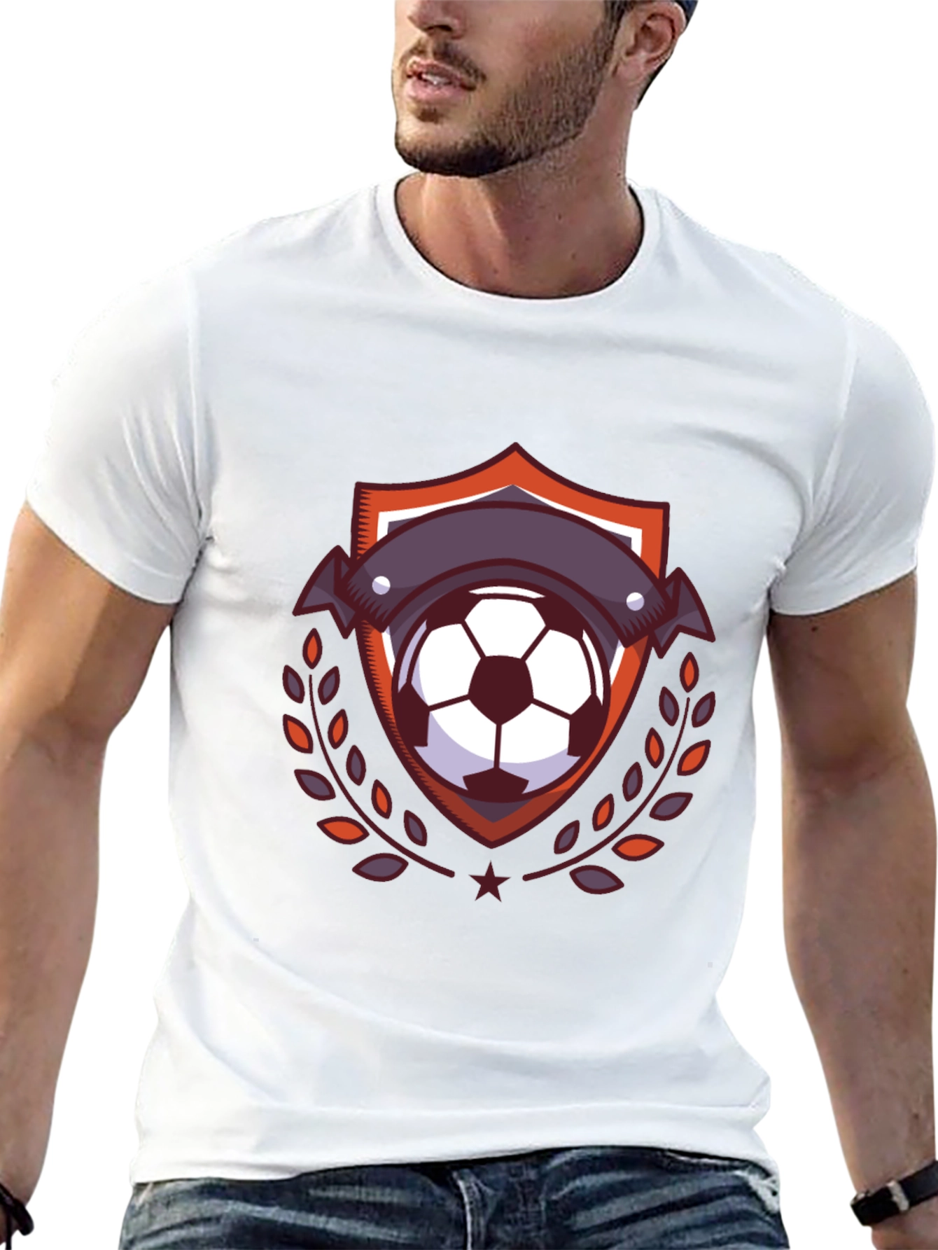 Soccer Ball Emblem Tee - Stylish Black T-Shirt