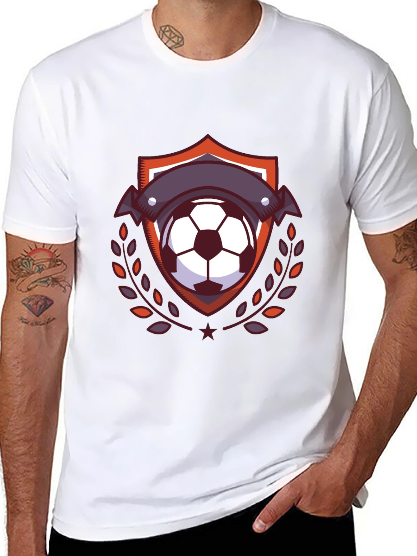 Soccer Ball Emblem Tee - Stylish Black T-Shirt