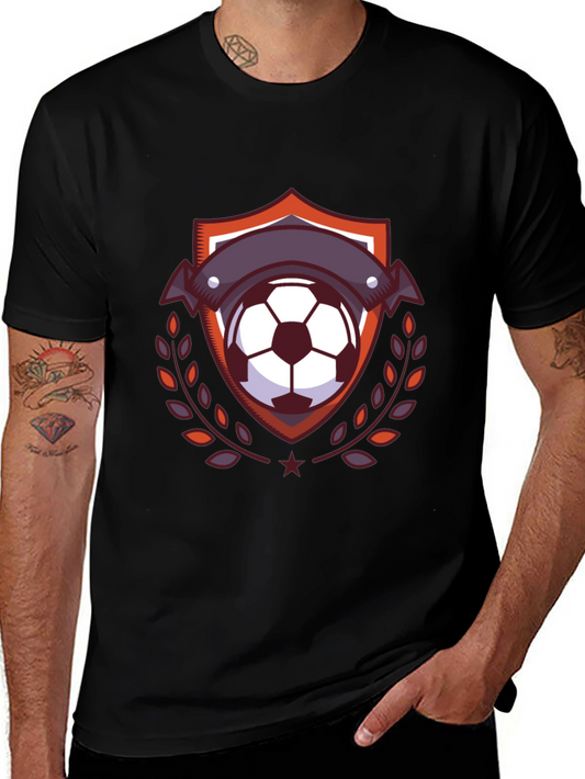 Soccer Ball Emblem Tee - Stylish Black T-Shirt