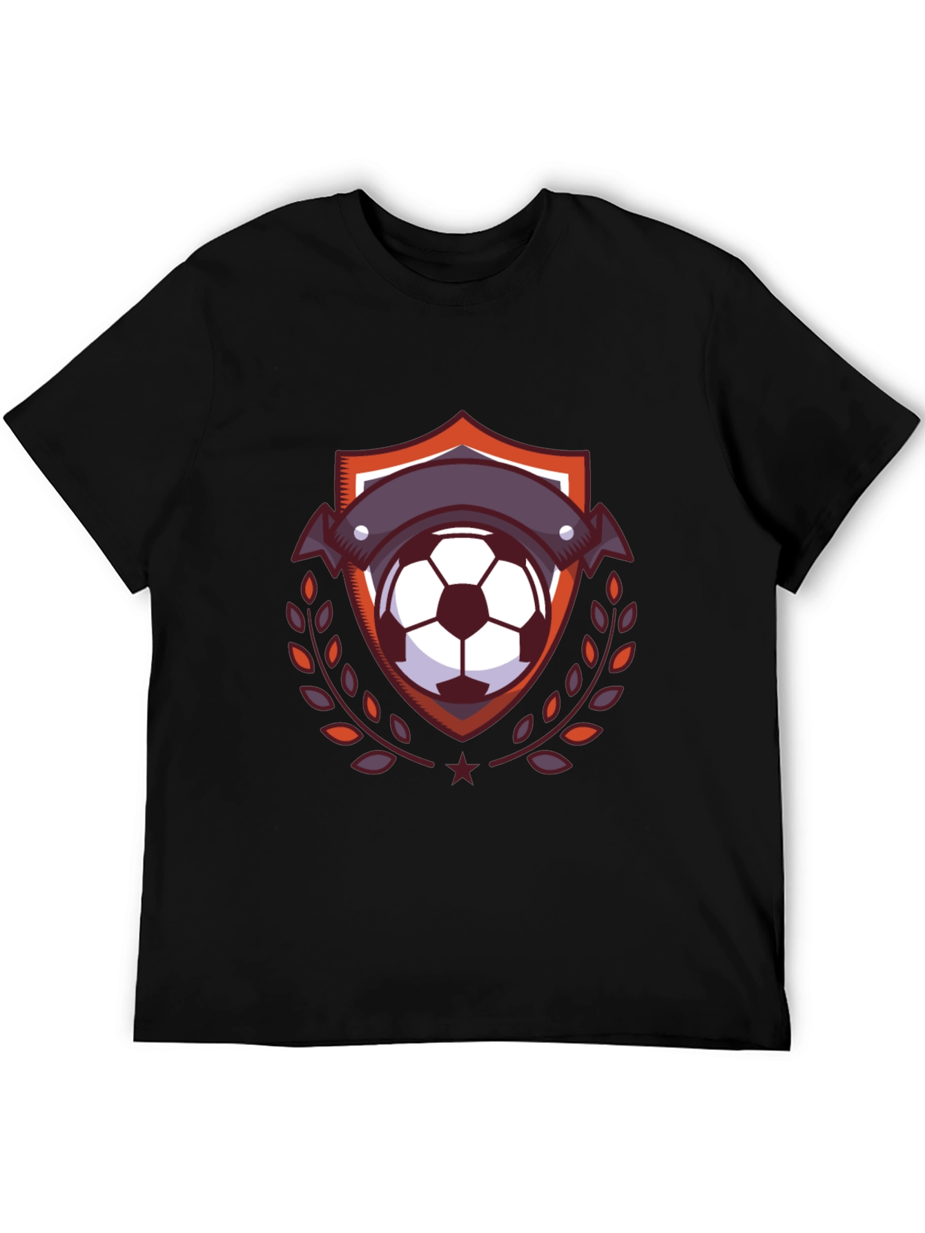 Soccer Ball Emblem Tee - Stylish Black T-Shirt