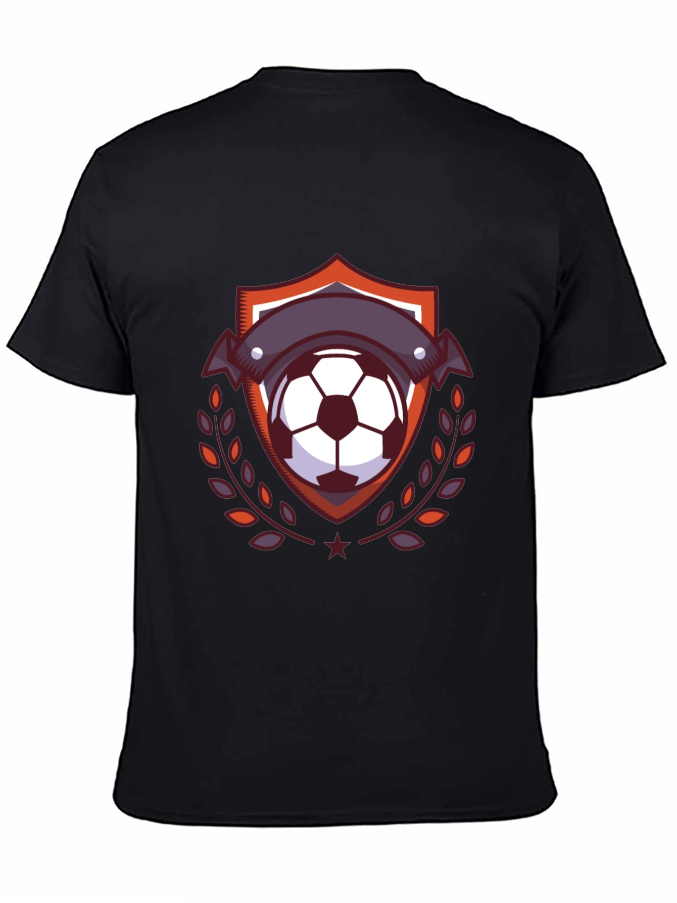 Soccer Ball Emblem Tee - Stylish Black T-Shirt