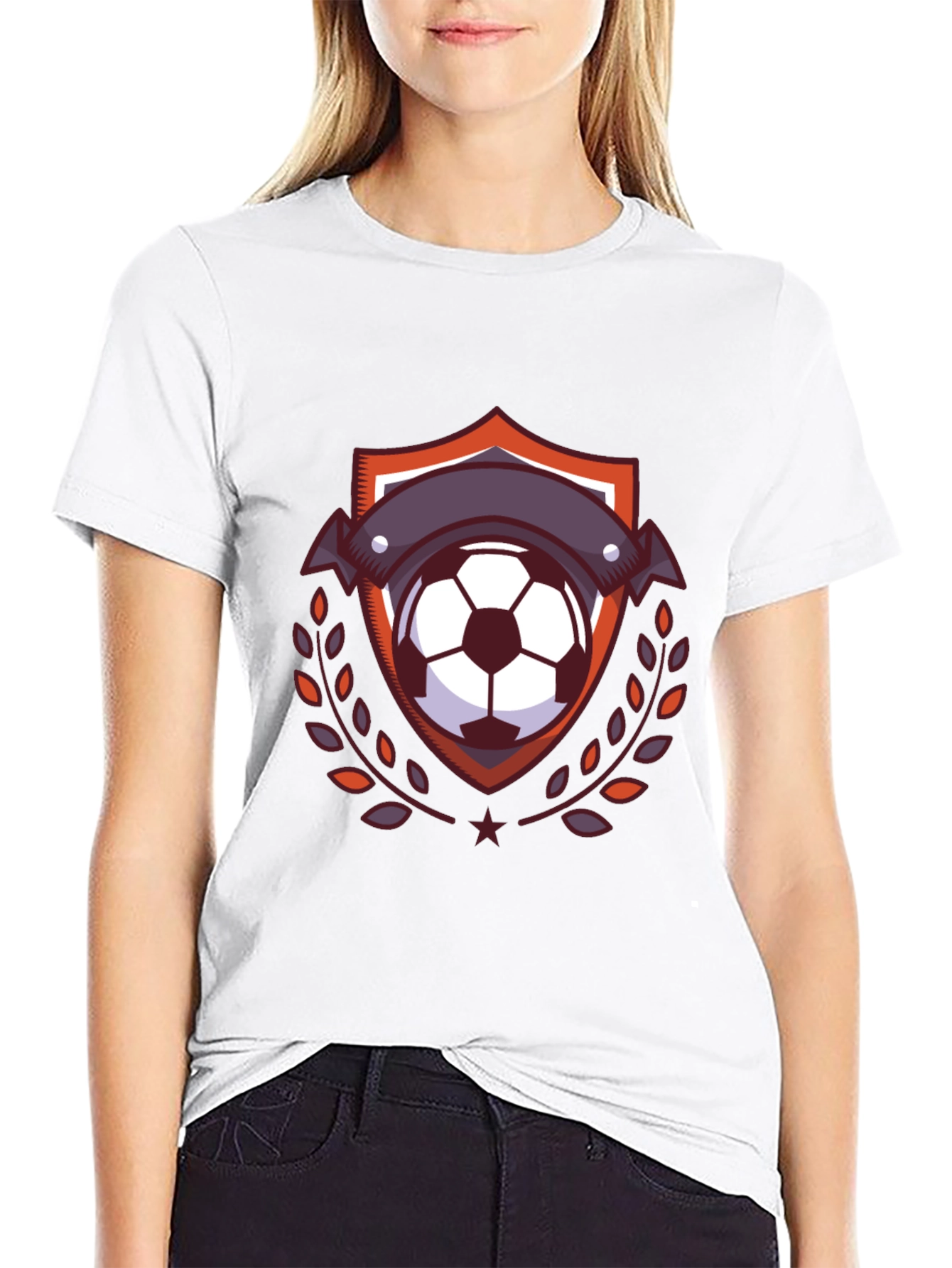 Soccer Ball Emblem Tee - Stylish Black T-Shirt