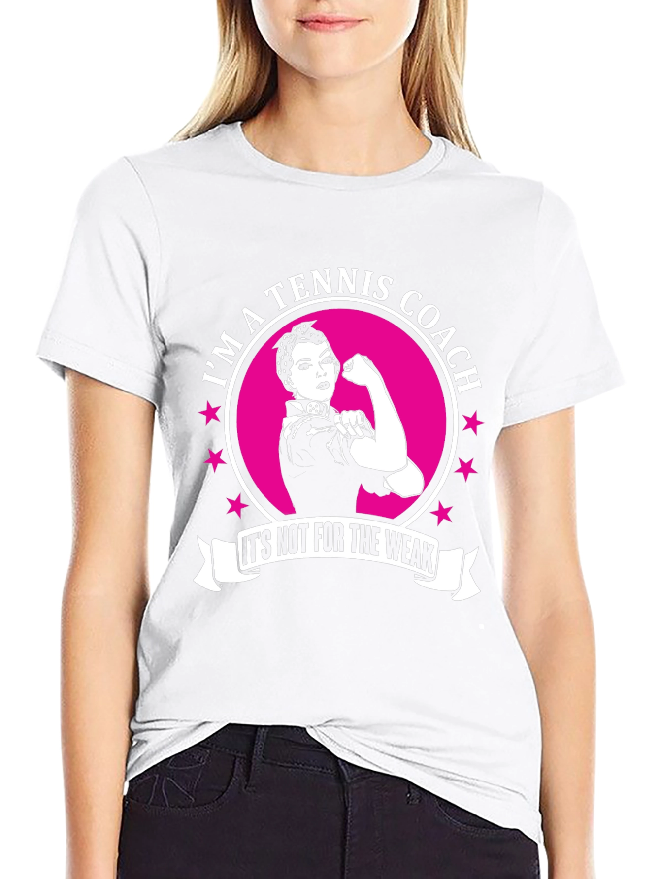 Tennis Coach T-Shirt - Strong Woman Design