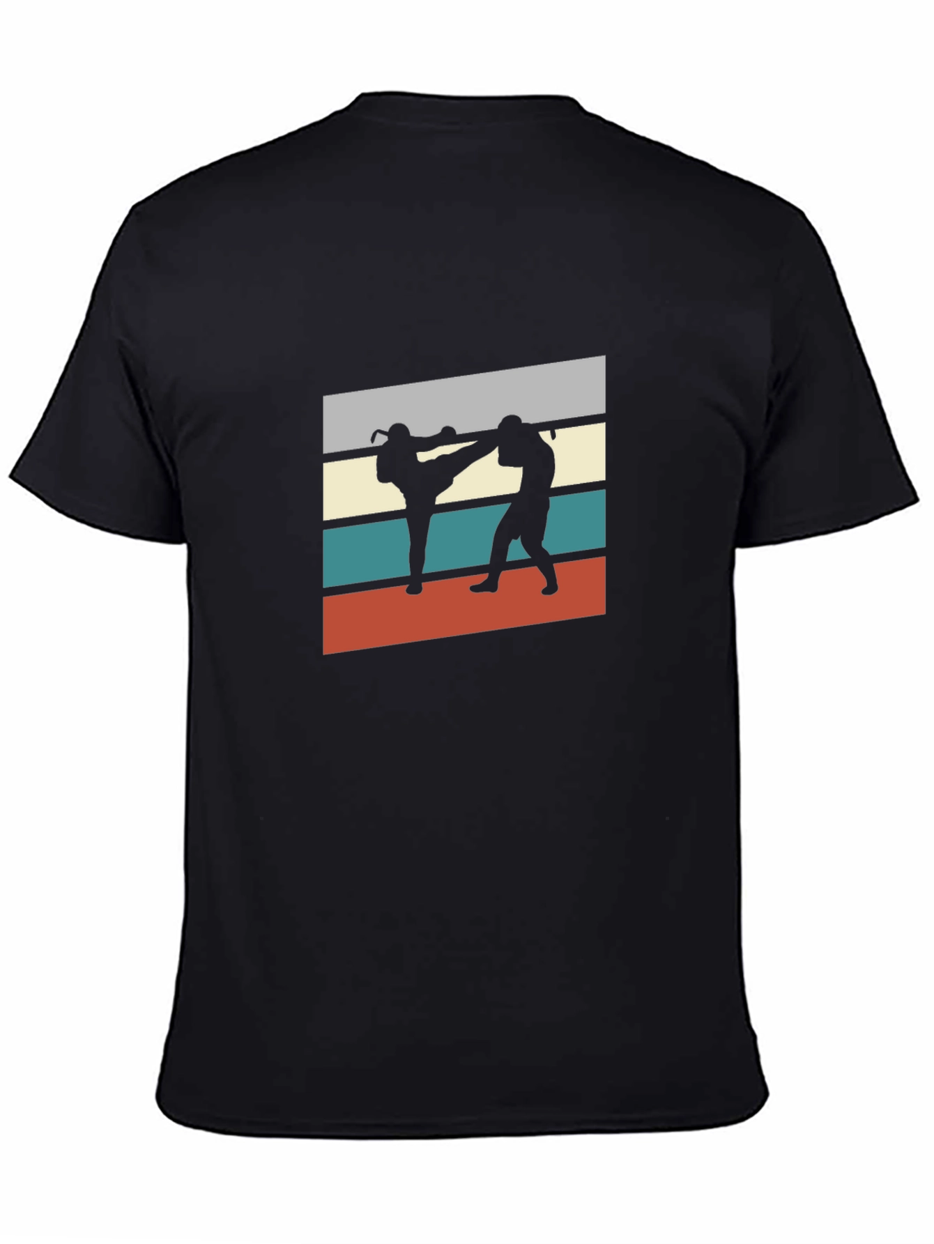 Retro Martial Arts Graphic Tee - Black