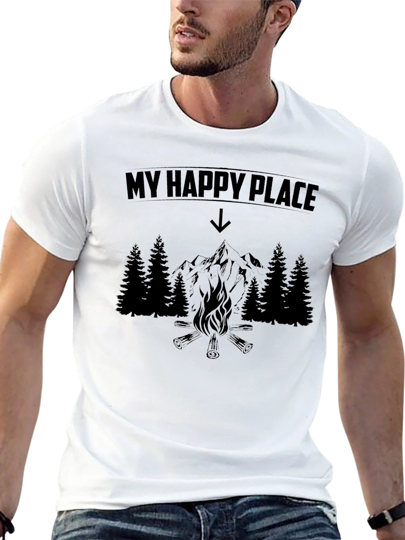 My Happy Place Camping T-Shirt - Mountain Adventure Tee