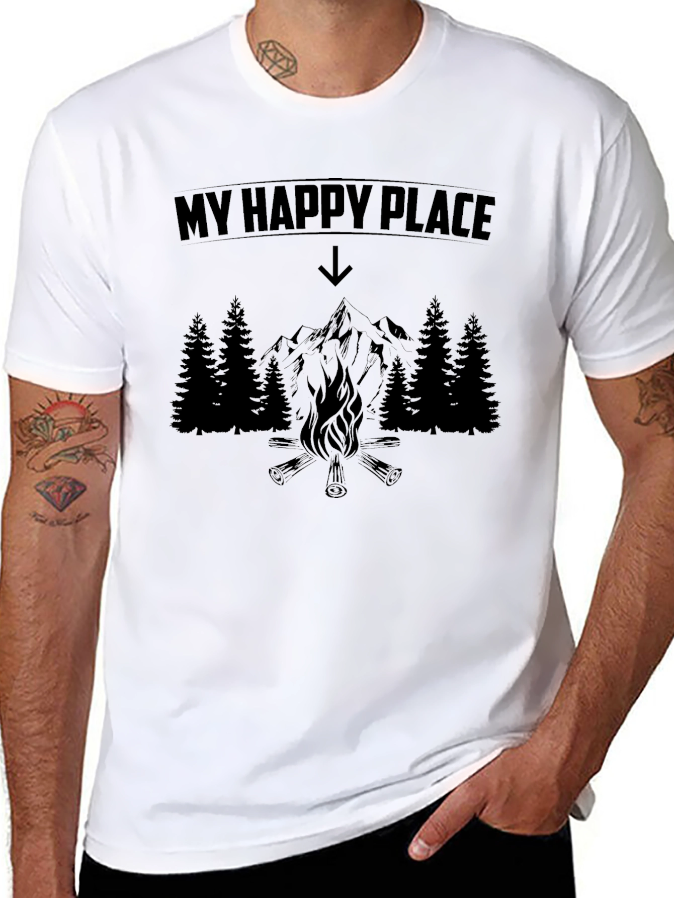 My Happy Place Camping T-Shirt - Mountain Adventure Tee