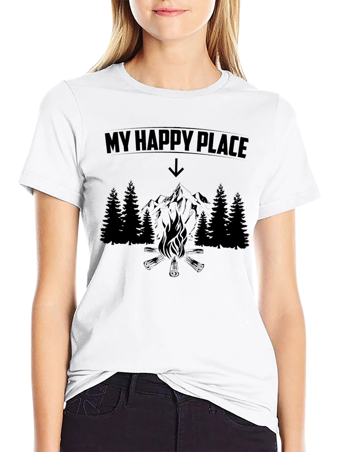 My Happy Place Camping T-Shirt - Mountain Adventure Tee