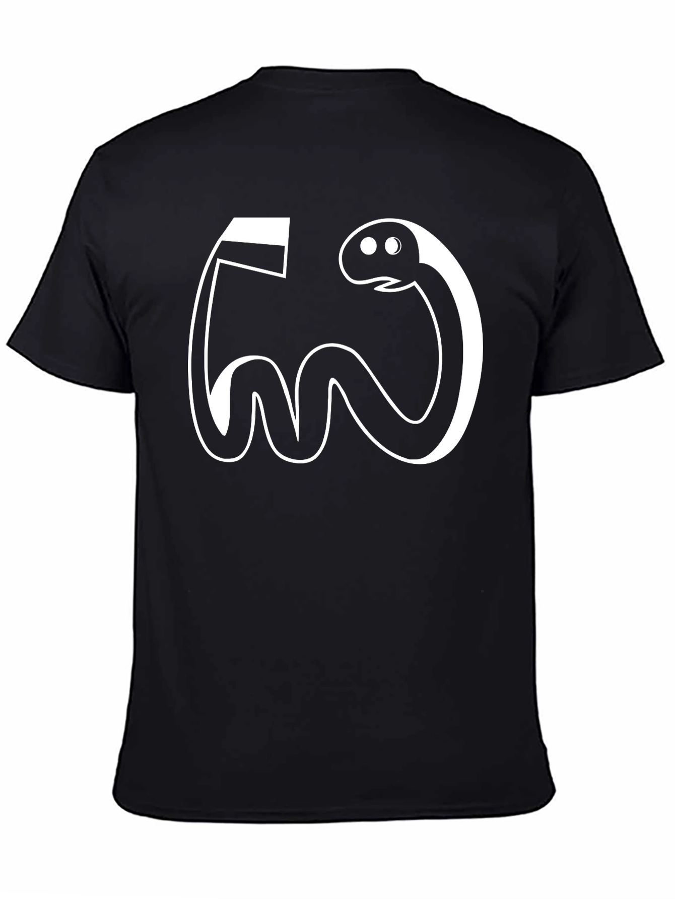 Funny Cartoon Snake Graphic Tee - Black Cotton T-Shirt