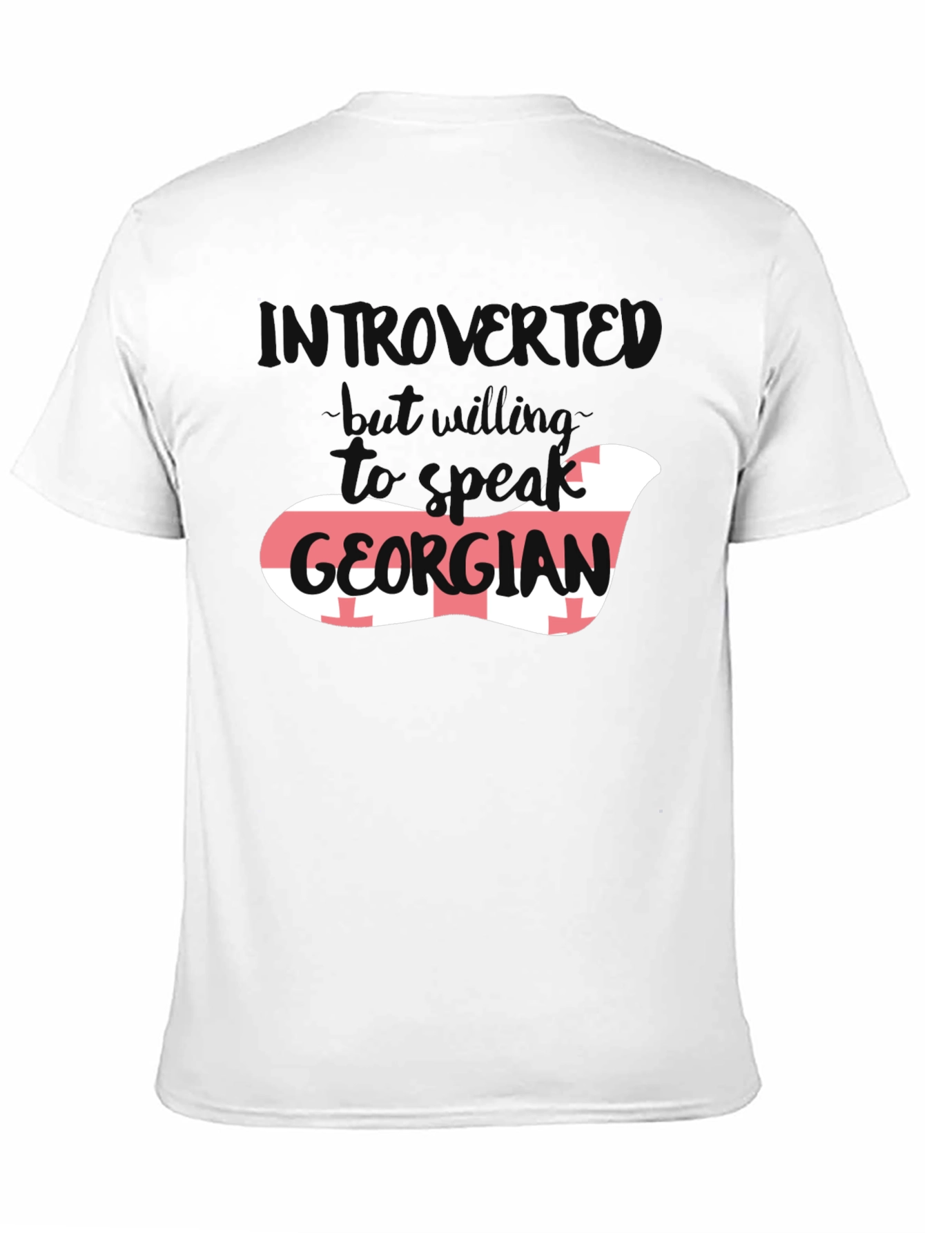 Introvert But Willing to Talk Georgian Flag T-Shirt