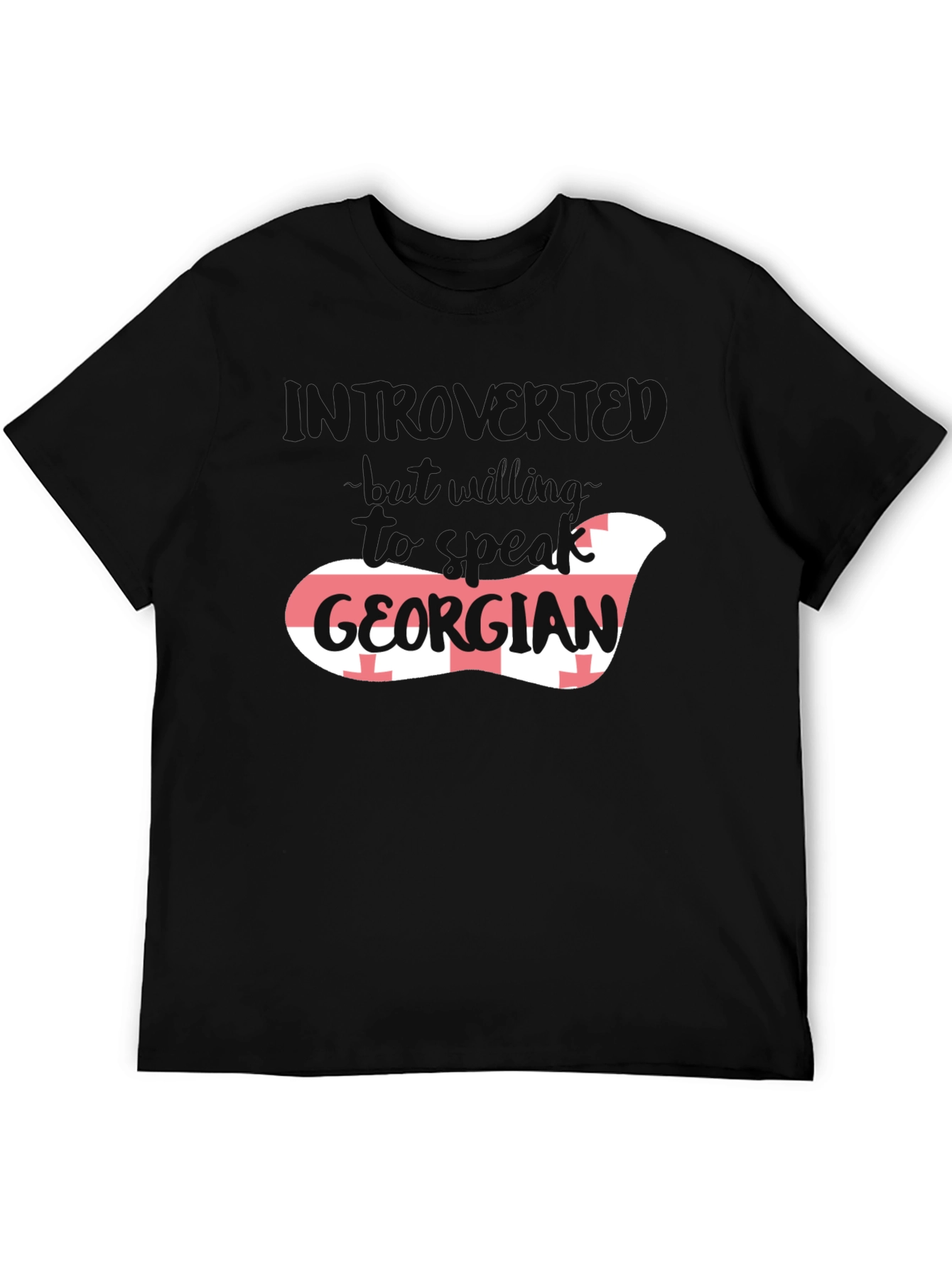 Introvert But Willing to Talk Georgian Flag T-Shirt