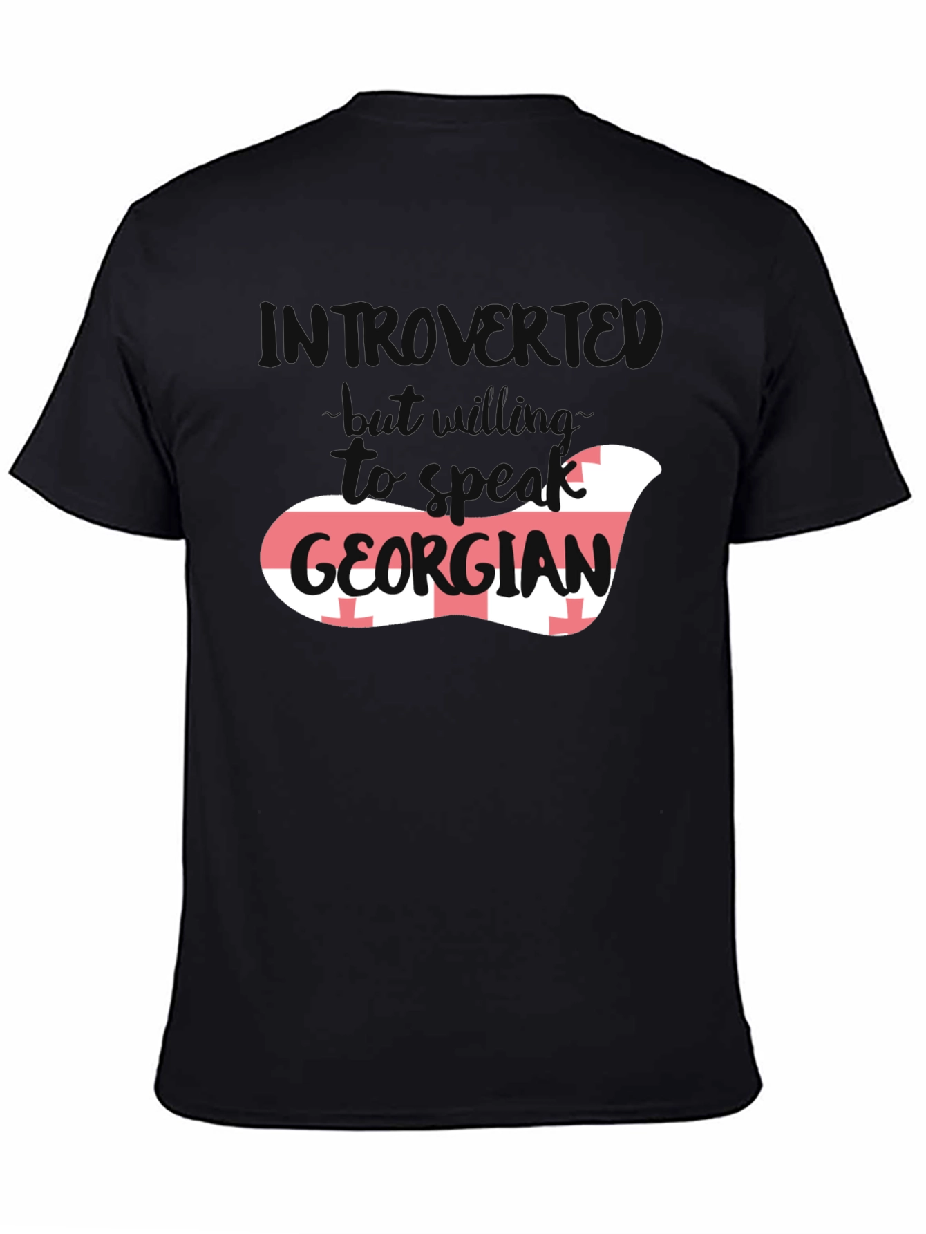 Introvert But Willing to Talk Georgian Flag T-Shirt