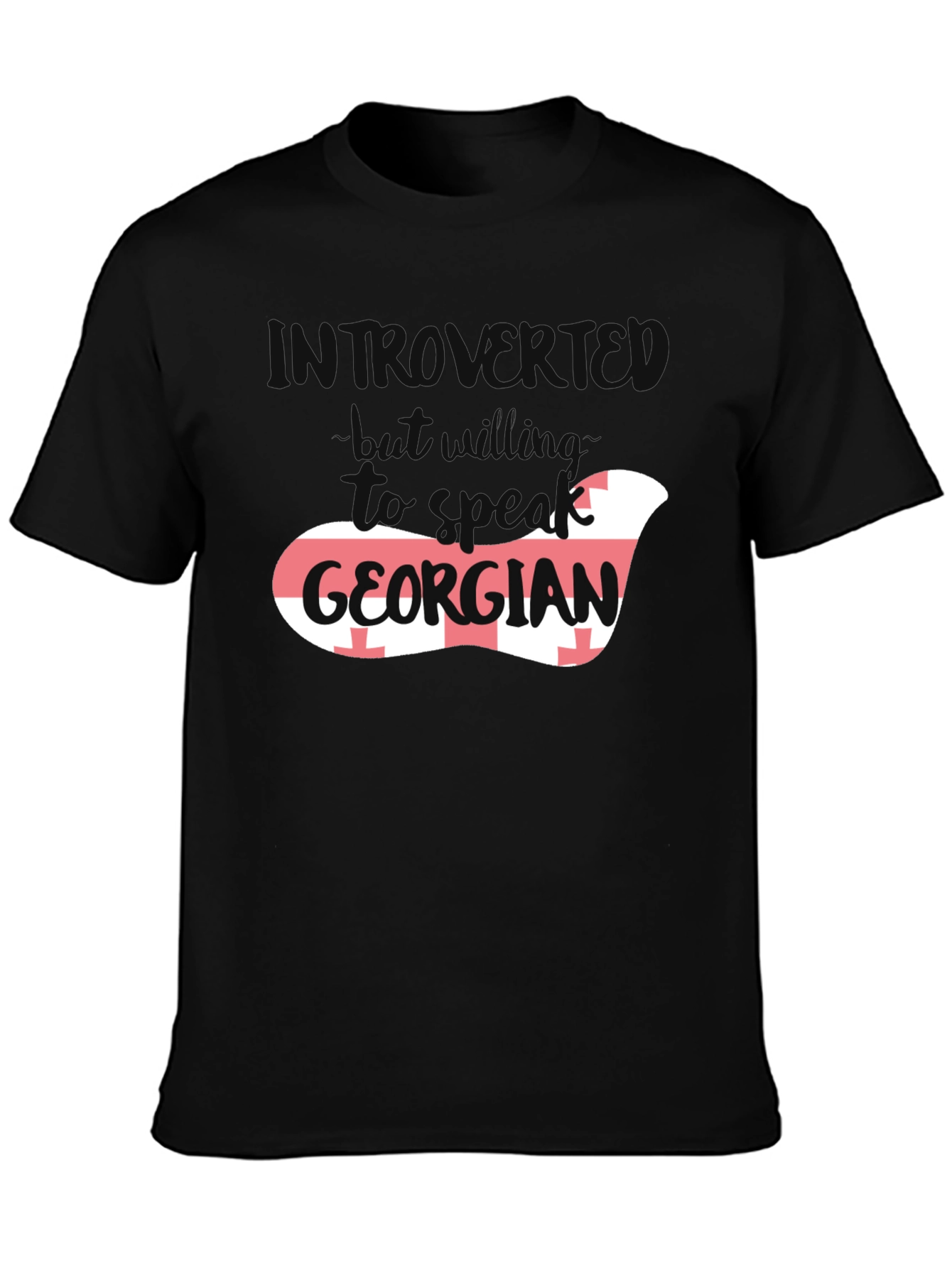 Introvert But Willing to Talk Georgian Flag T-Shirt