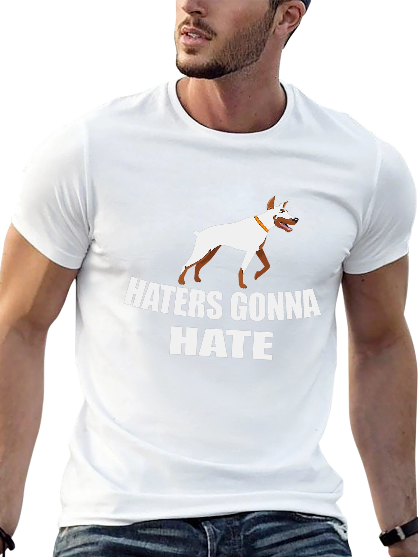 Haters Gonna Hate Dog Graphic T-Shirt