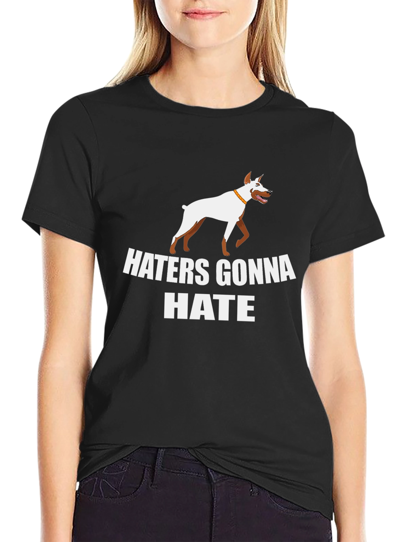 Haters Gonna Hate Dog Graphic T-Shirt