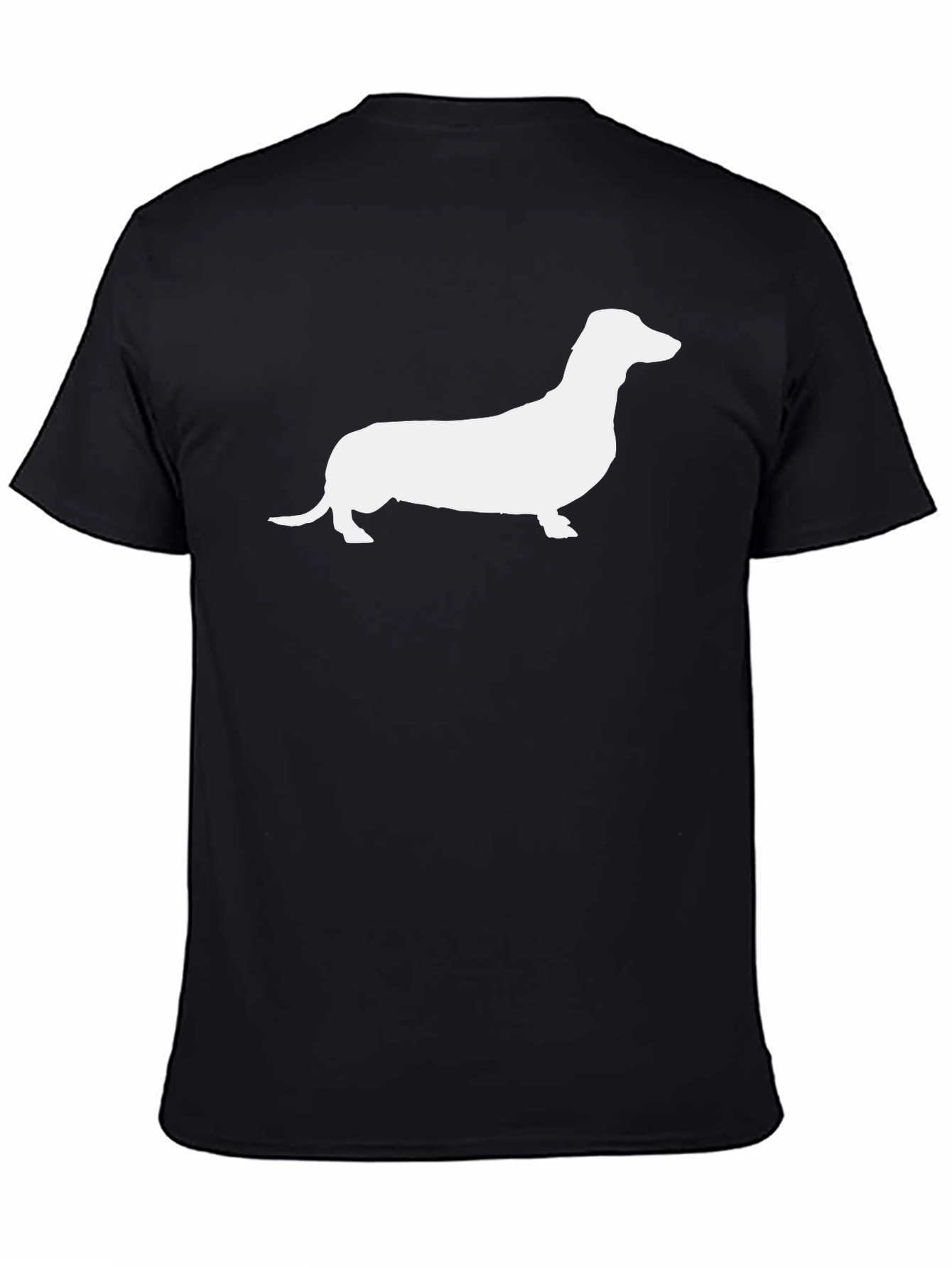 Dachshund Silhouette Graphic Tee - Black Cotton T-Shirt