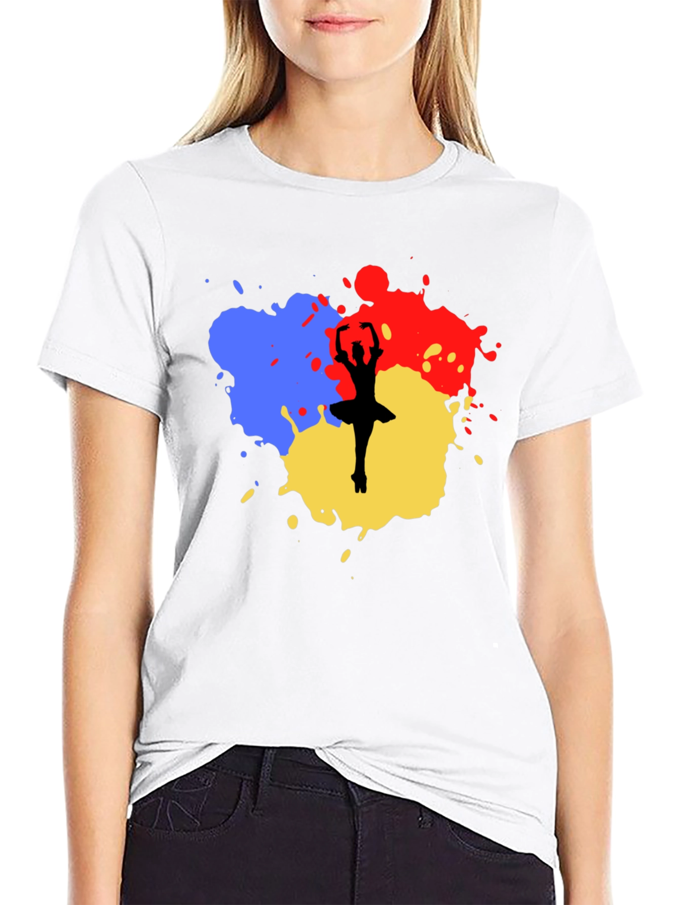 Ballerina Paint Splatter Graphic Tee