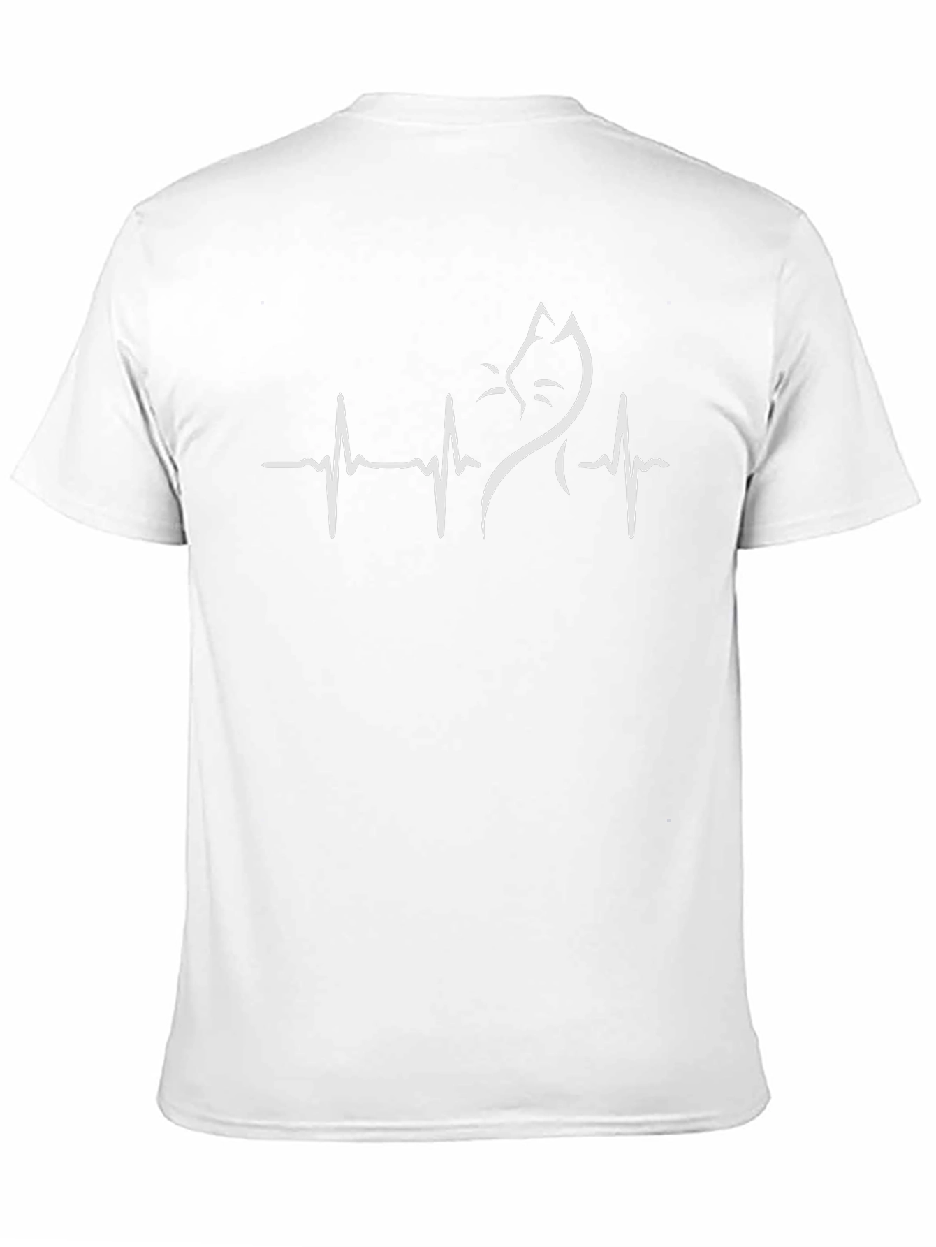 Cat Heartbeat Graphic Tee - Stylish Cotton Blend