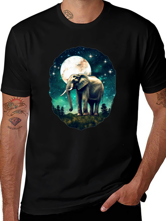 Elephant Moon Graphic T-Shirt - Black