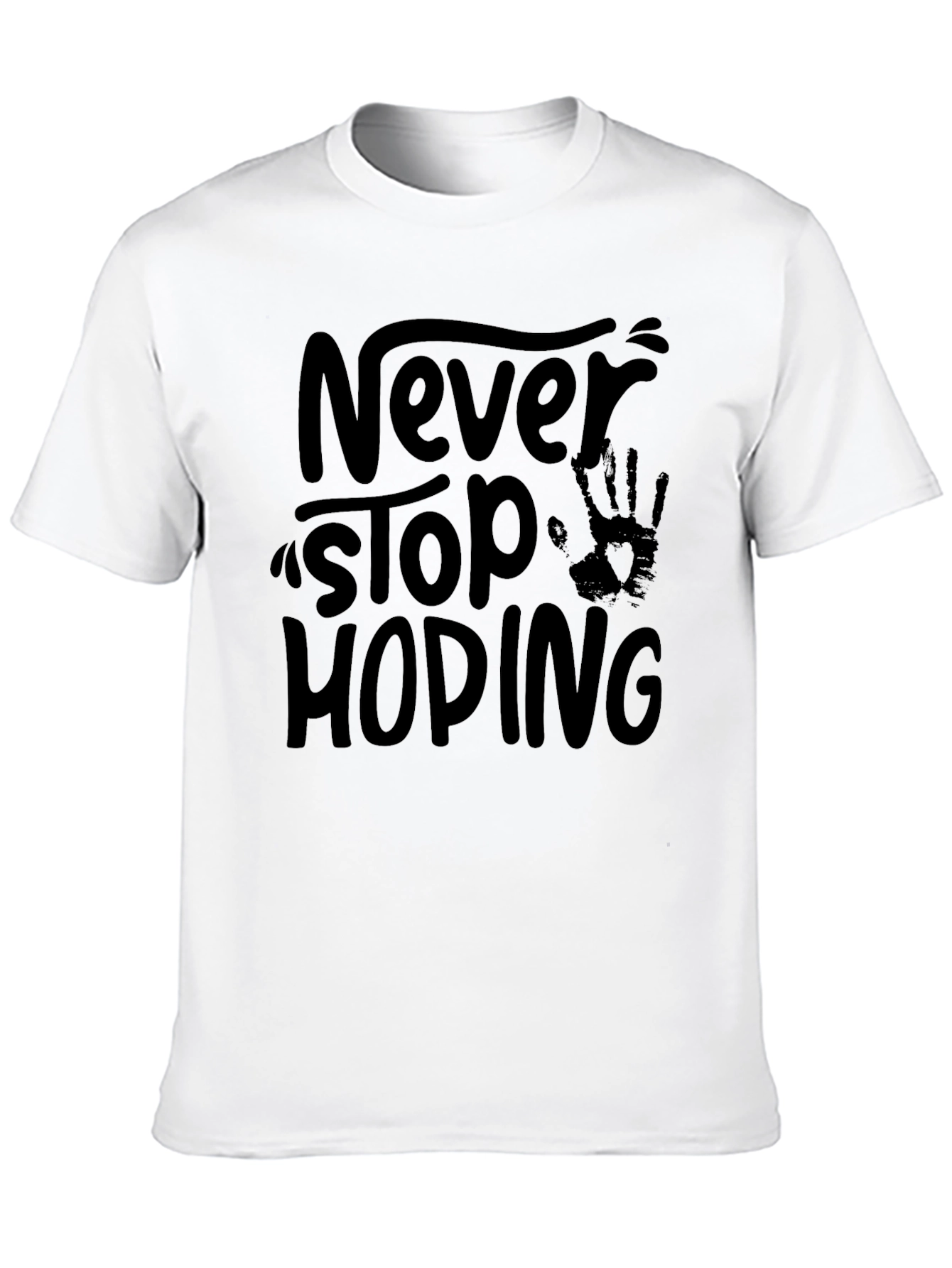 Never Stop Hoping Black Graphic T-Shirt