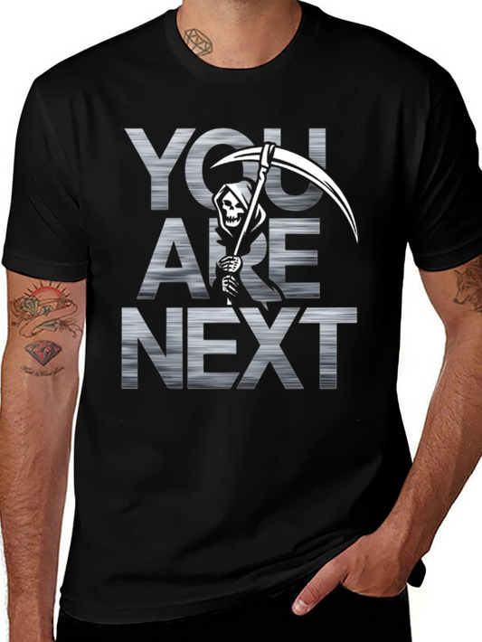 You Are Next Grim Reaper Graphic Tee - Black Cotton