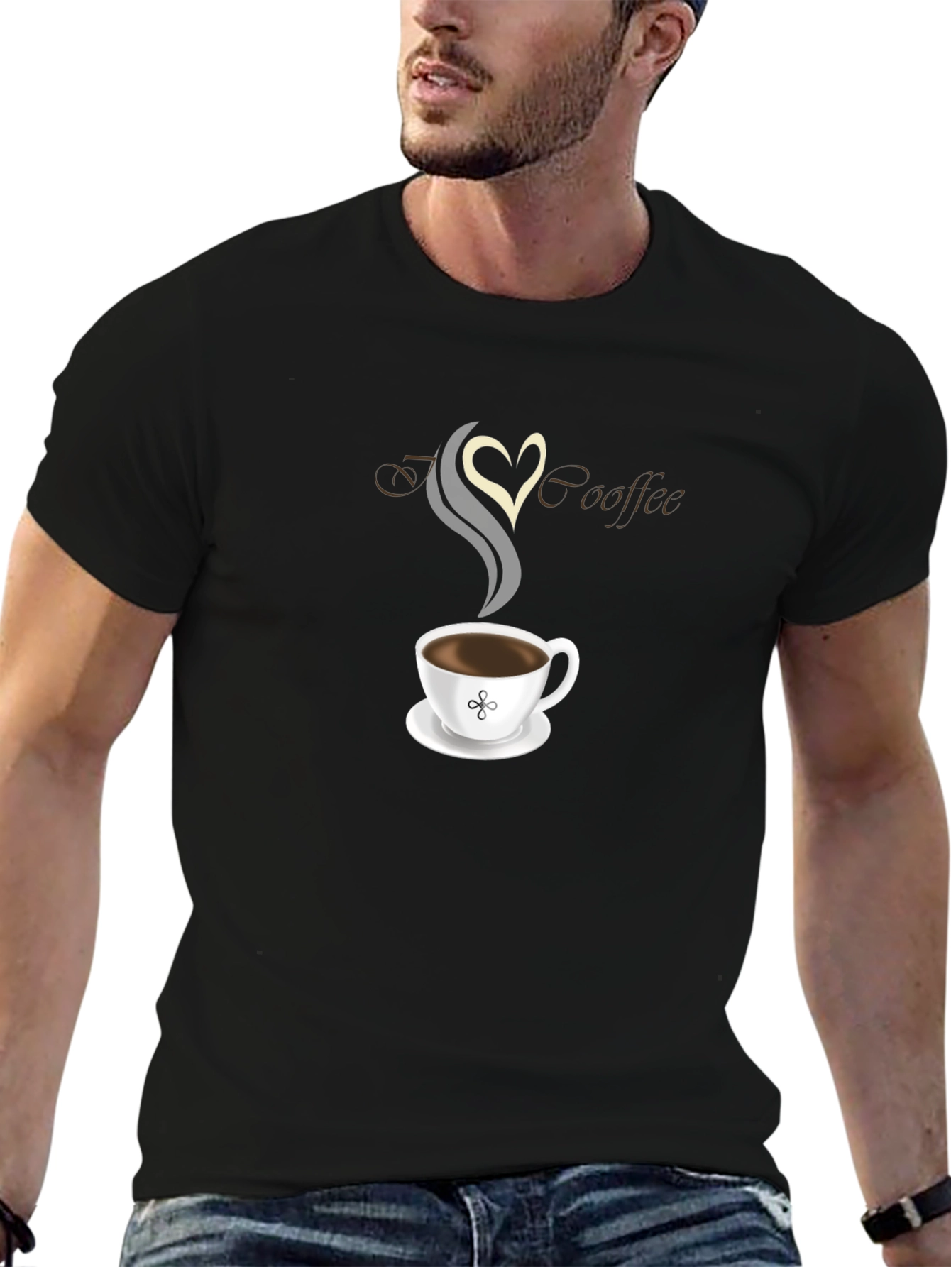 I Heart Coffee Graphic Tee - Black
