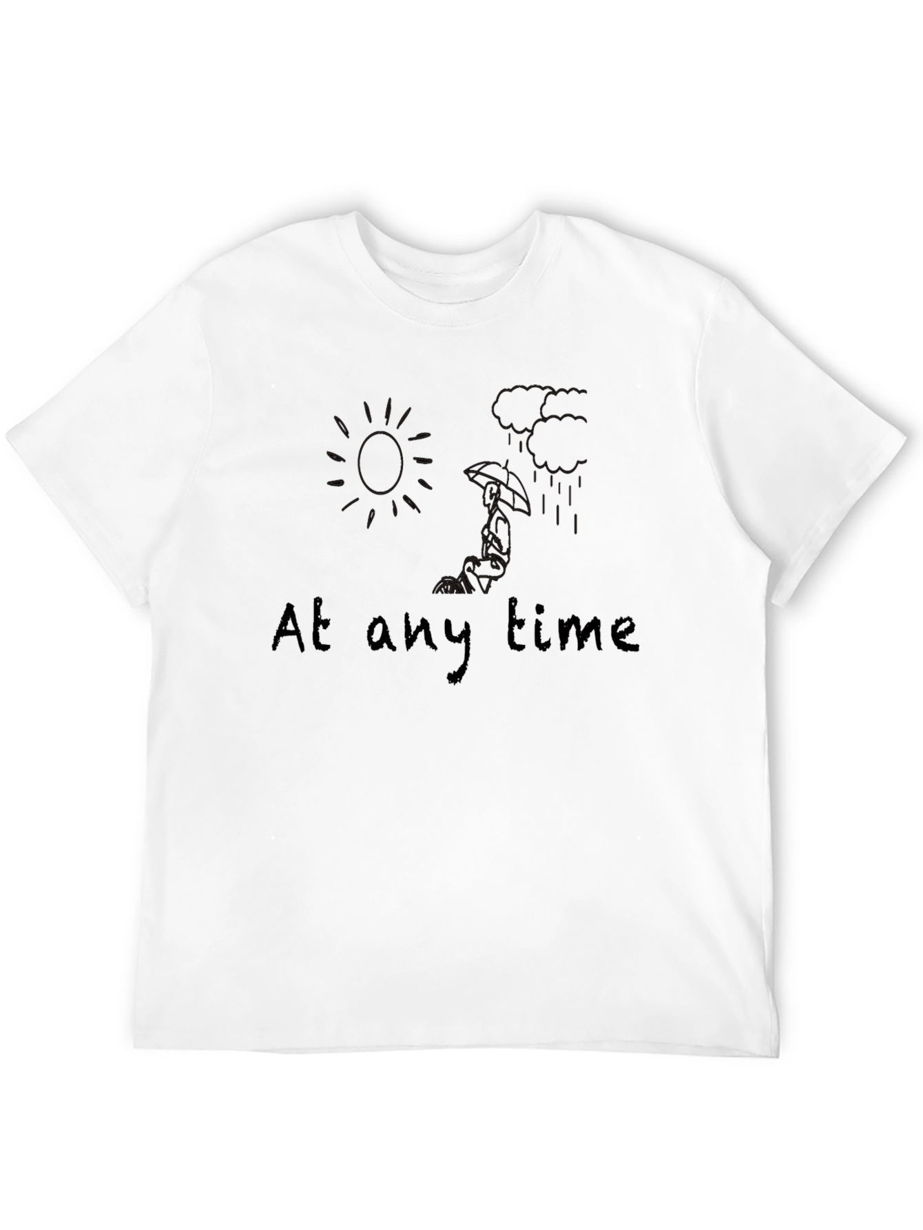 Any Time Black Graphic Tee