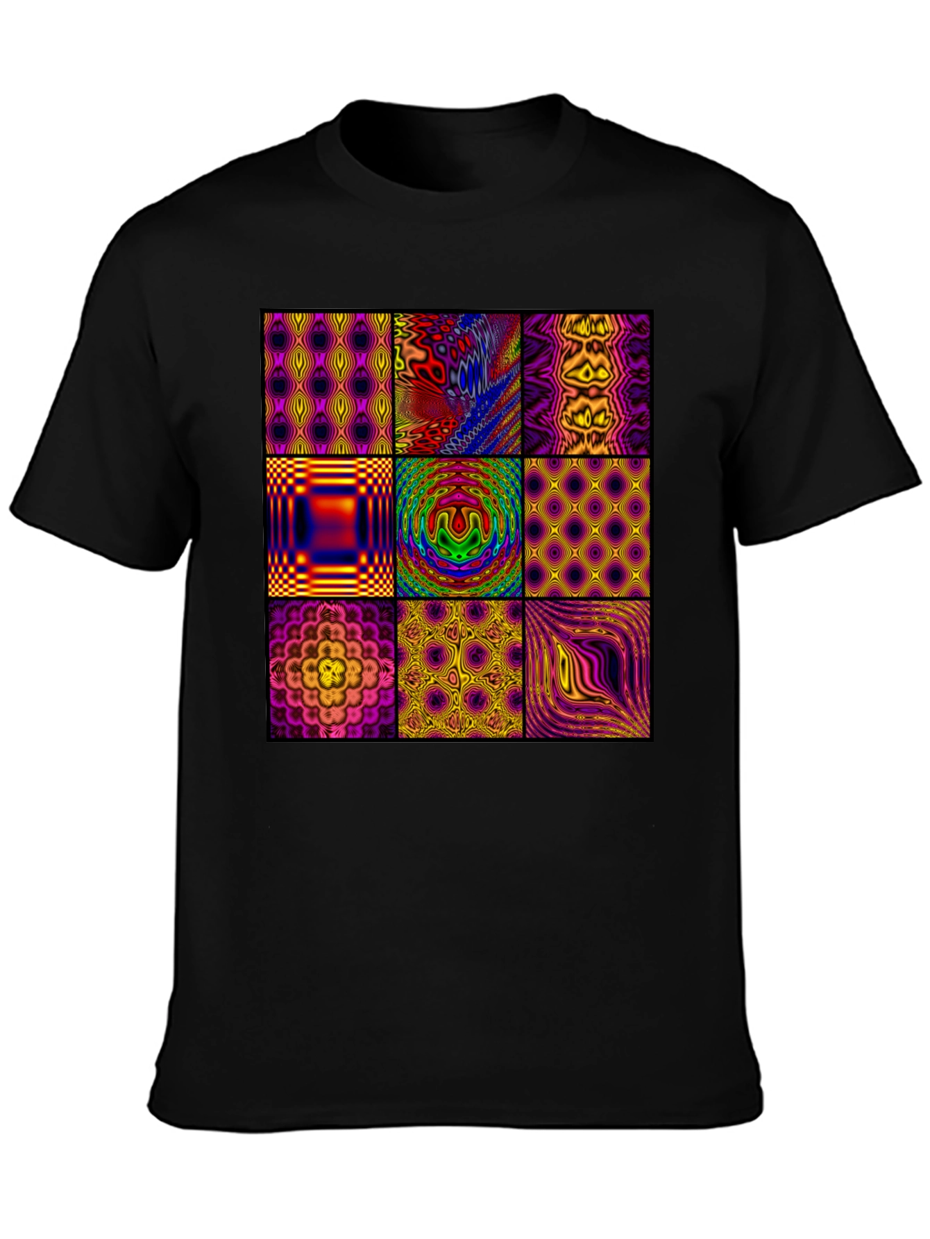 Abstract Pattern Graphic Tee - Mens Black T-Shirt