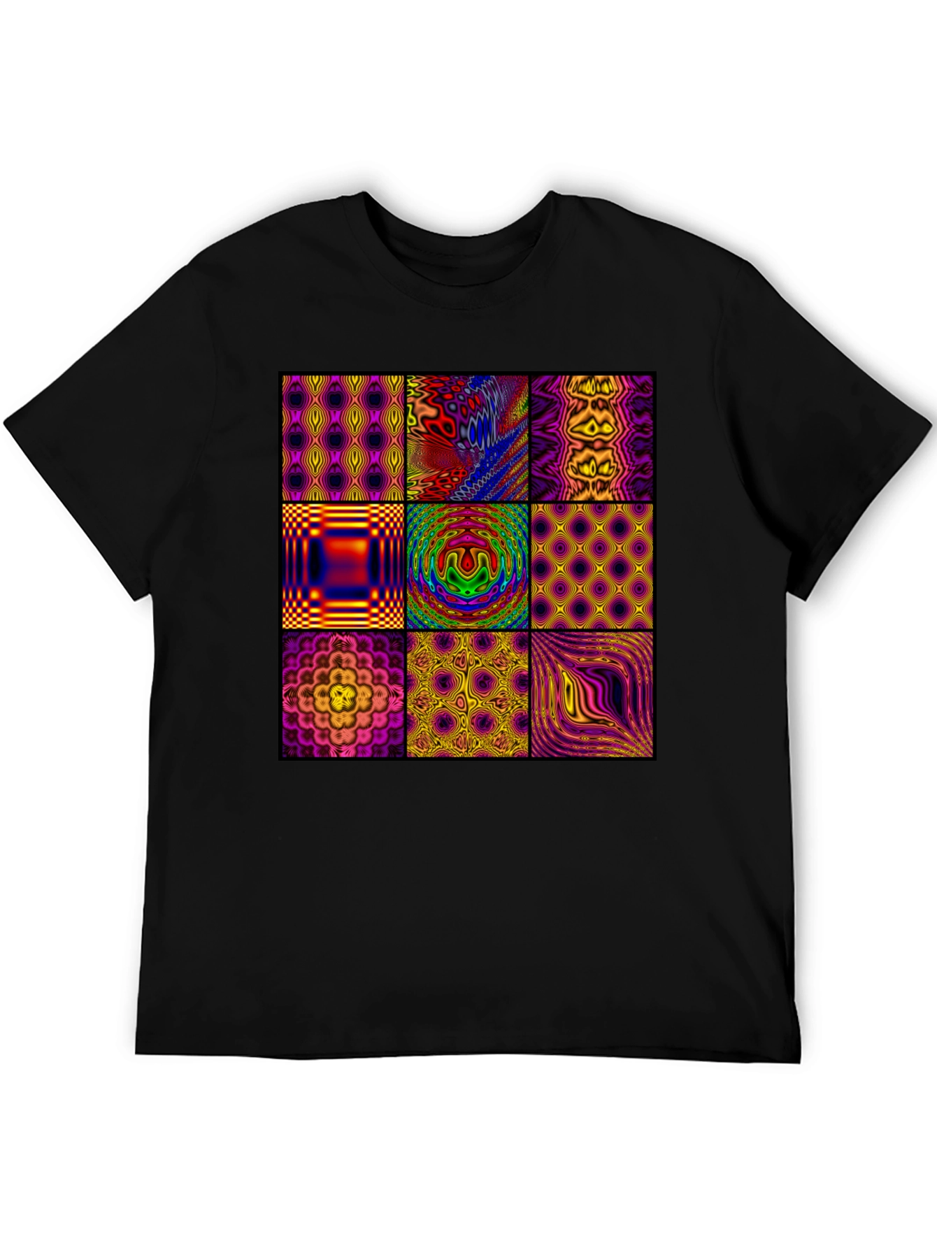 Abstract Pattern Graphic Tee - Mens Black T-Shirt