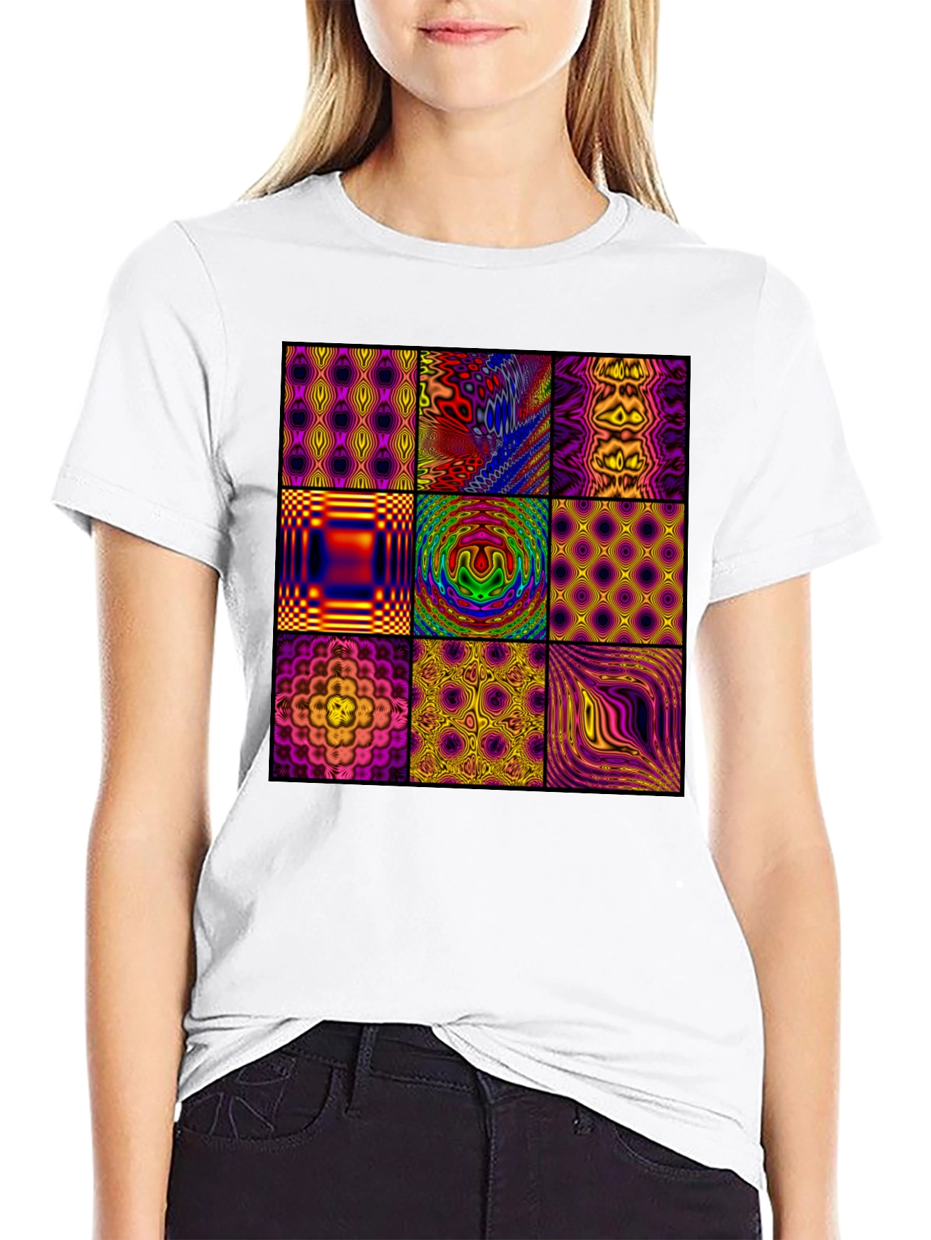 Abstract Pattern Graphic Tee - Mens Black T-Shirt
