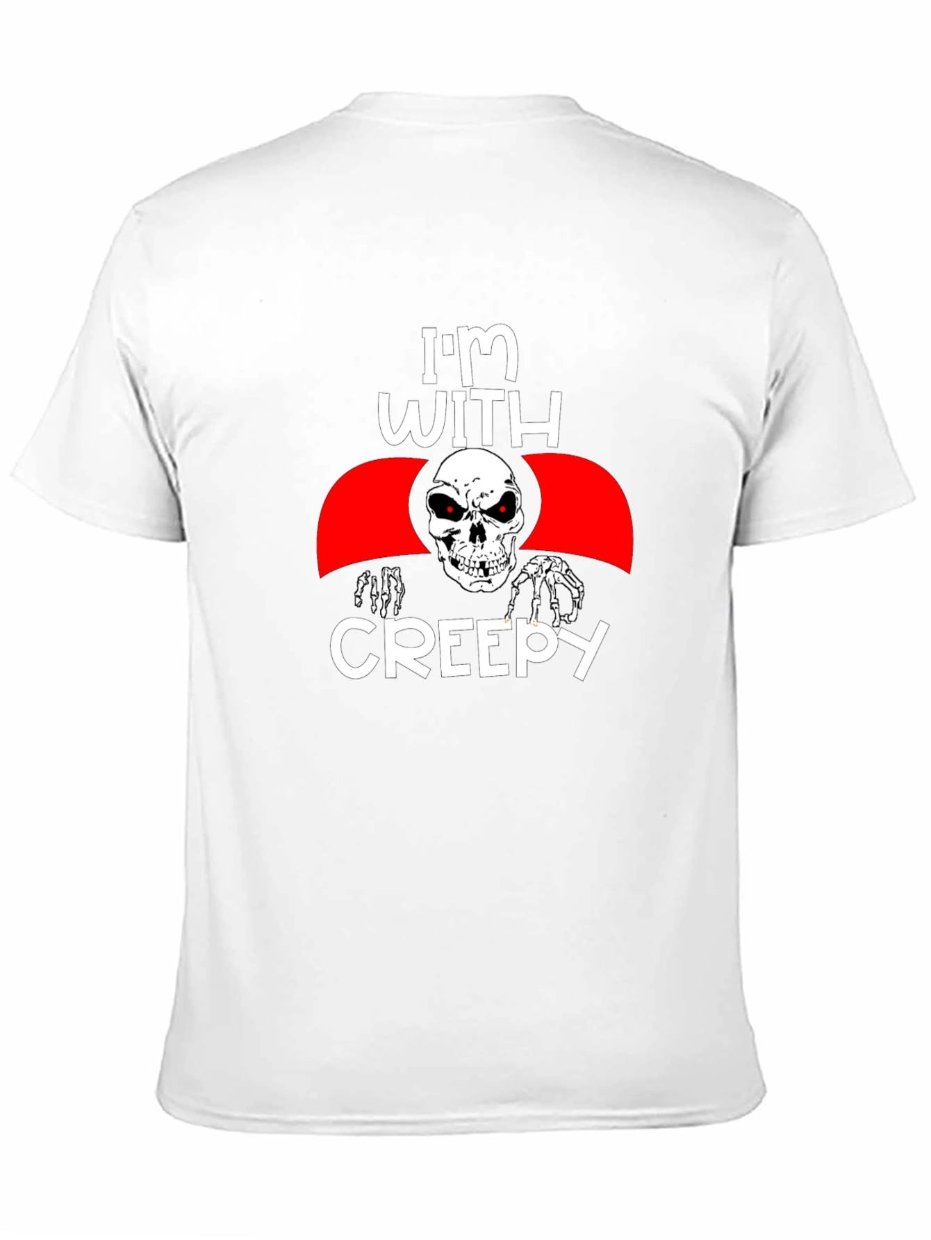 Im With Creepy Skull Graphic Tee - Halloween