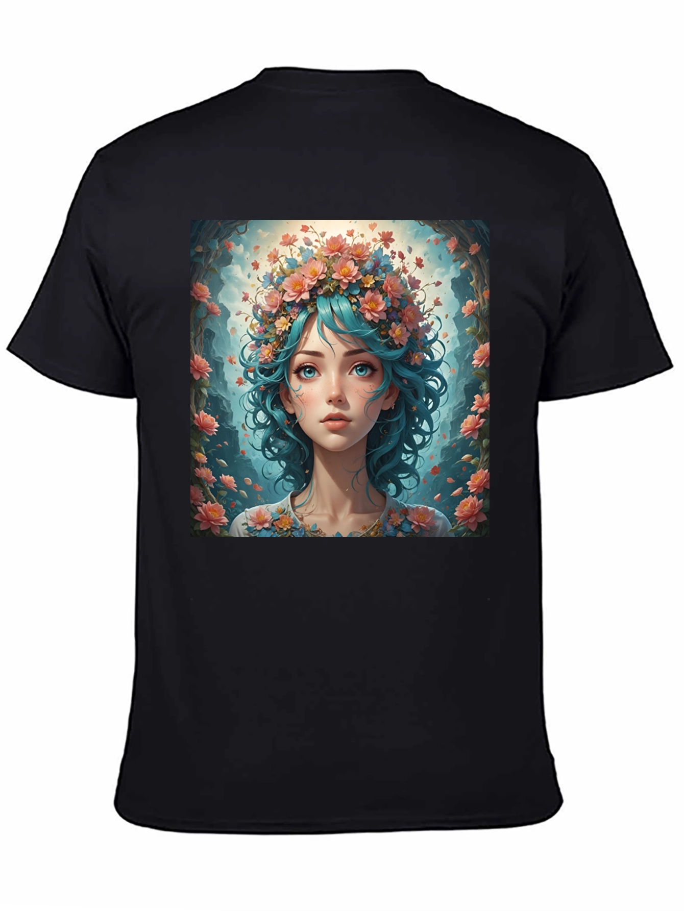 Floral Maiden T-Shirt - Artistic Graphic Tee