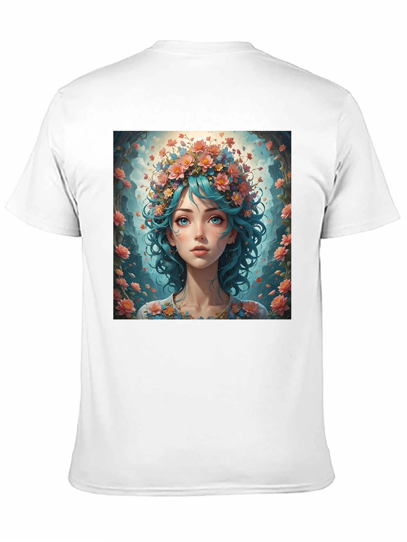 Floral Maiden T-Shirt - Artistic Graphic Tee