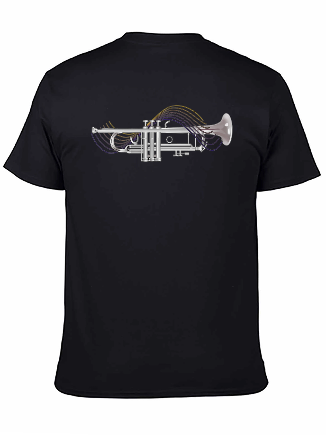 Trumpet Graphic T-Shirt - Black Cotton Tee